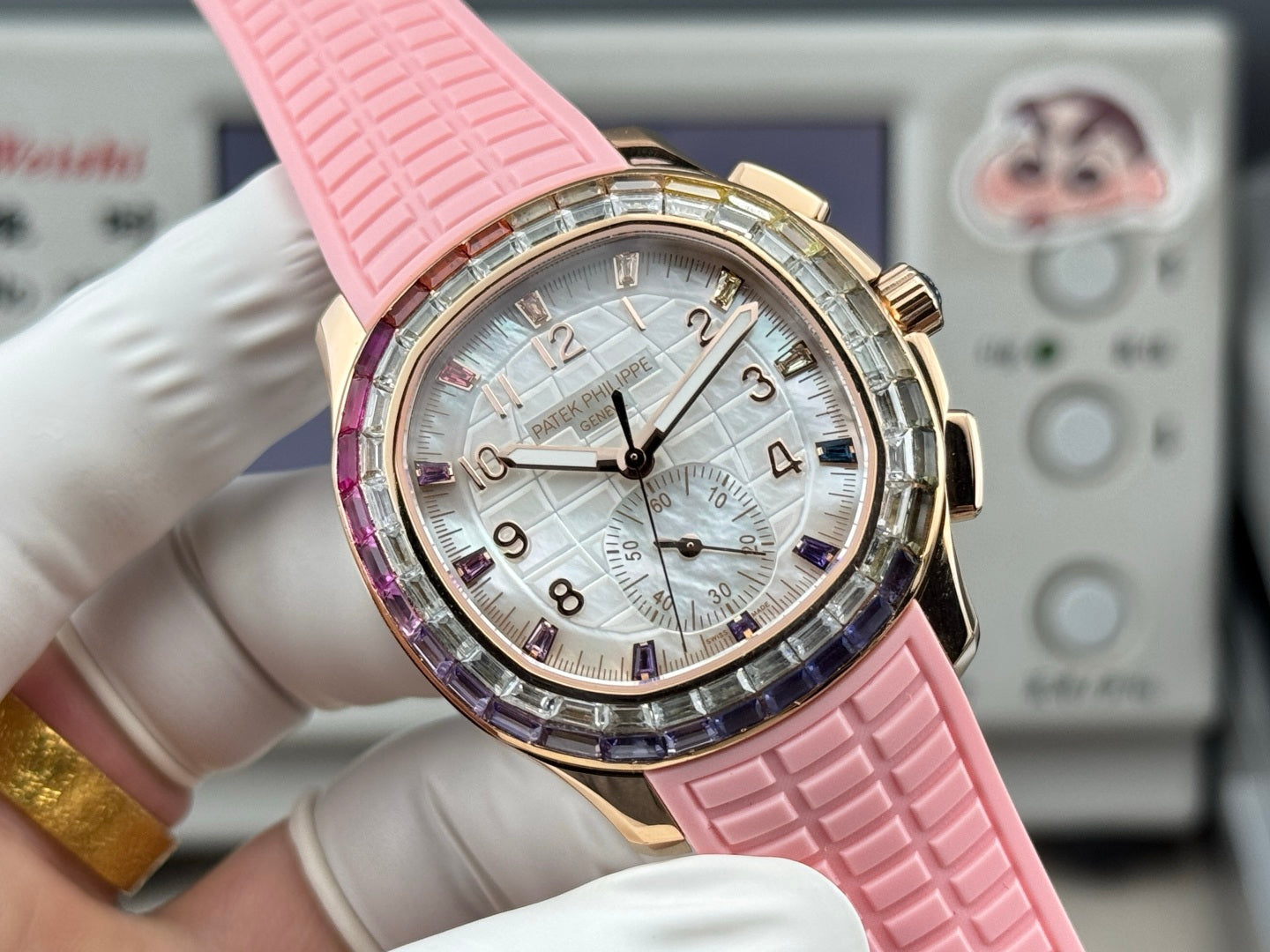 Patek Philippe Aquanaut Luce “Rainbow” Chronograph 40mm Pink Rubber Strap