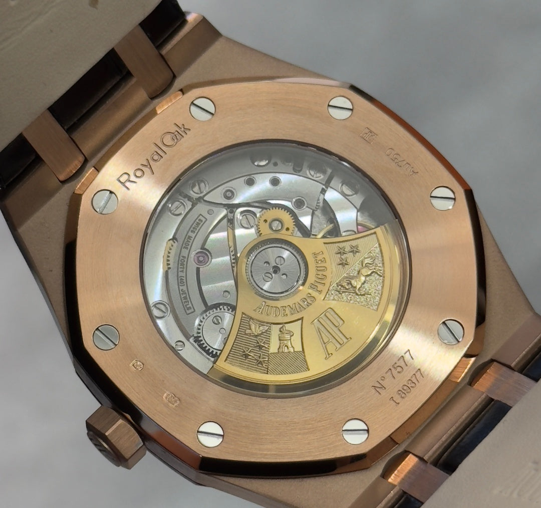 Audemars Piguet Royal Oak Selfwinding 41mm 15400OR Blue Dial Leather Strap