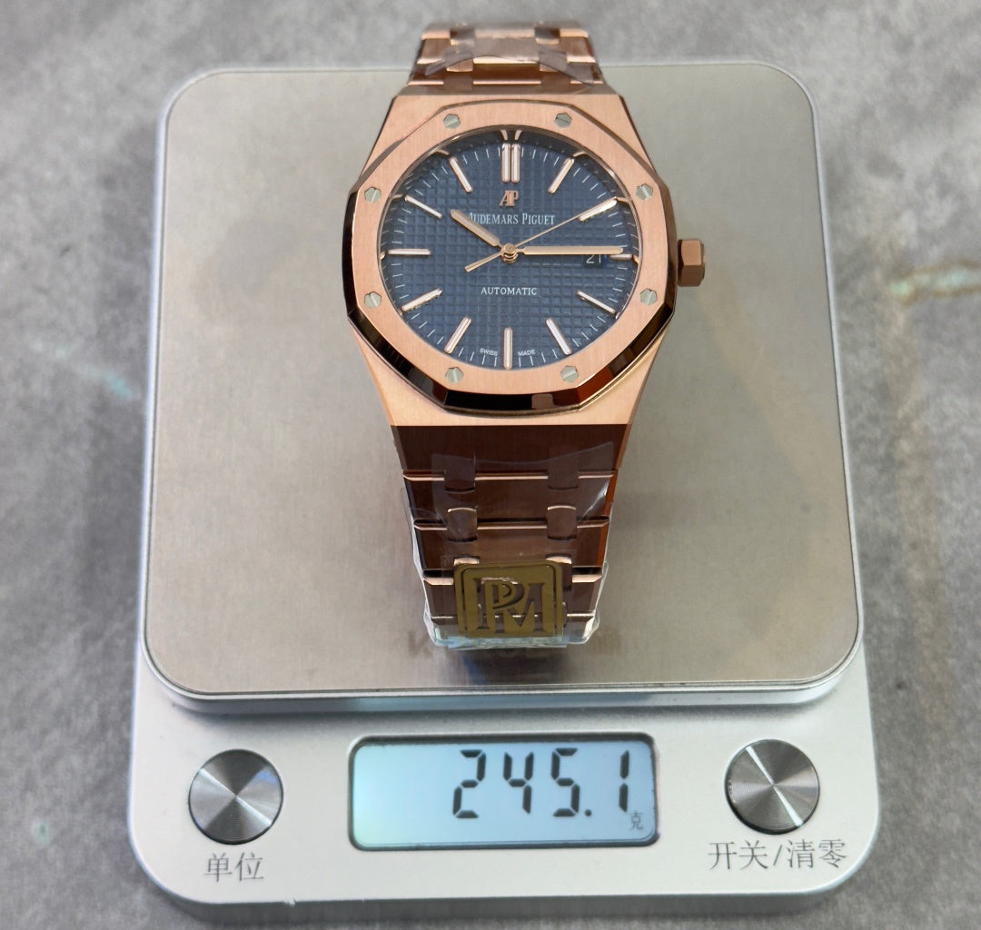 Audemars Piguet Royal Oak Selfwinding Rose Gold 41mm 15400OR Blue Dial