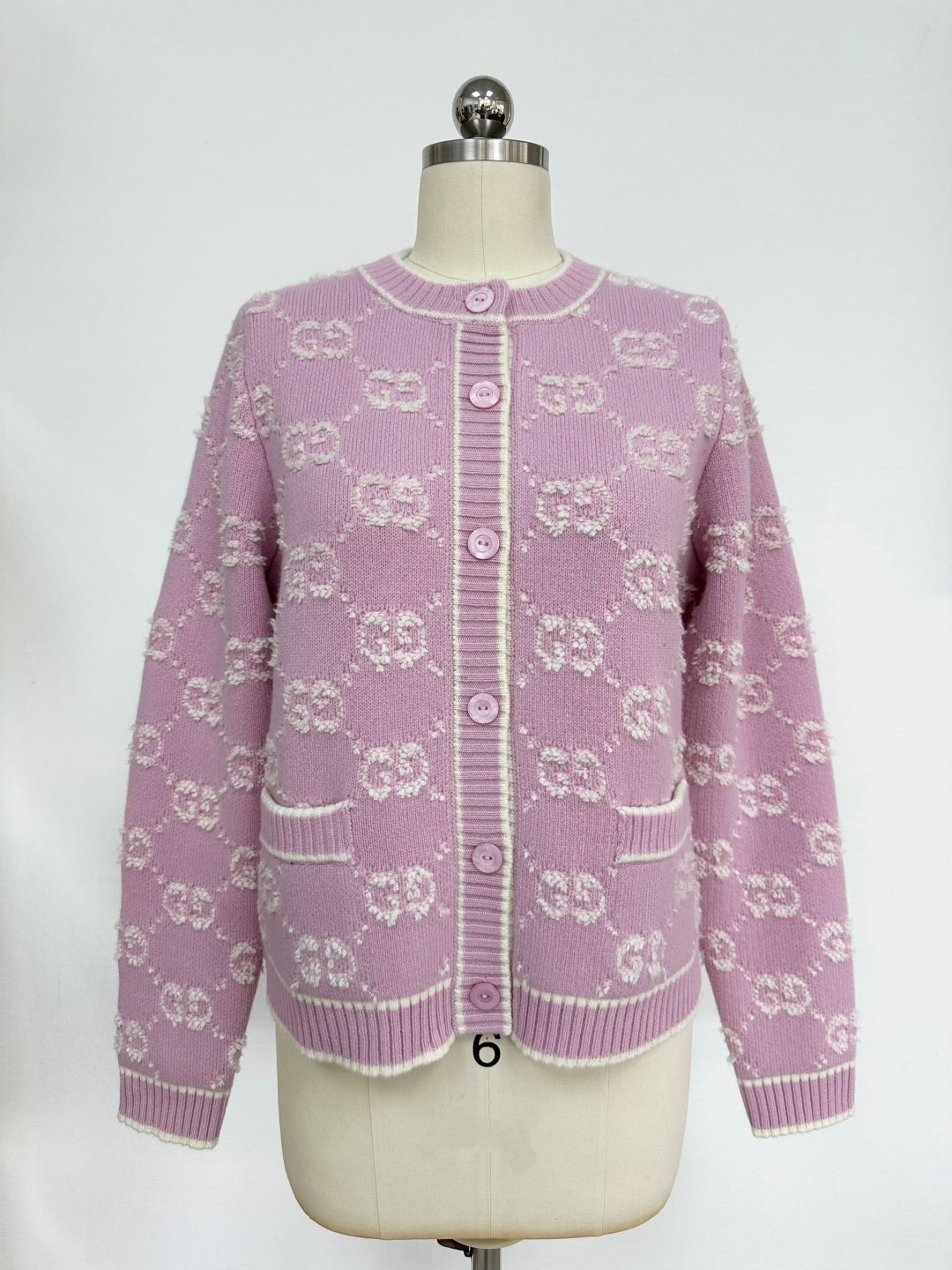 Gucci Knot Jacquard Knitted Cardigan Wool