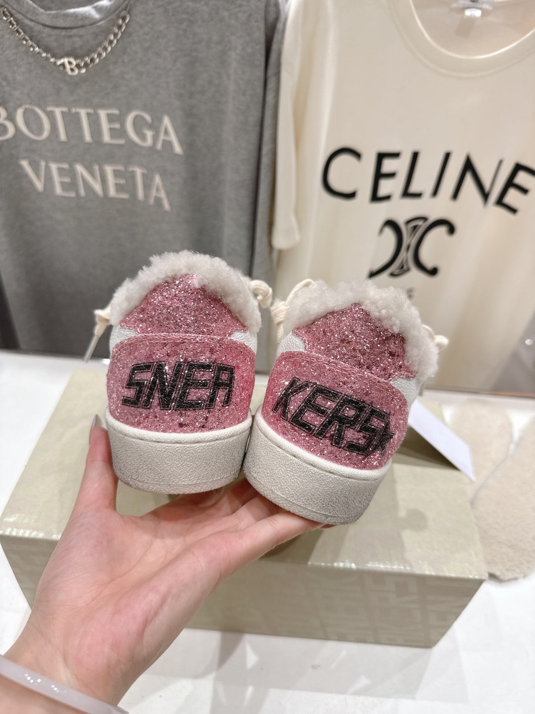 Golden Goose 2025 Star Sneaker Ivory Silver mix Pink Wool Cowhide 491647