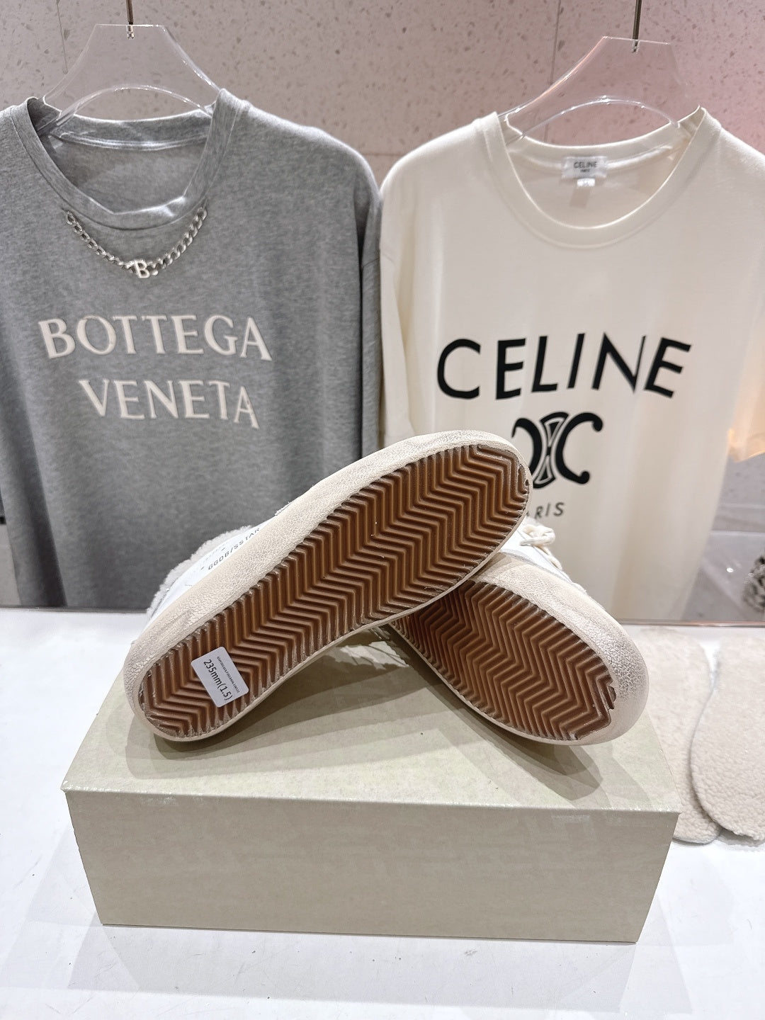 Golden Goose 2025 Wool-Lined Dirty Sneaker Ivory Silver Cowhide 491656