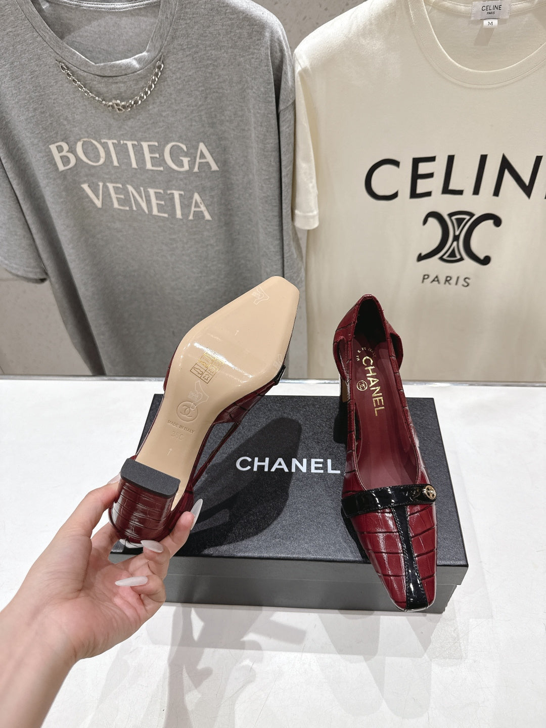 Chanel 2026 Embossed Patent Calfskin 85mm Pumps 896437