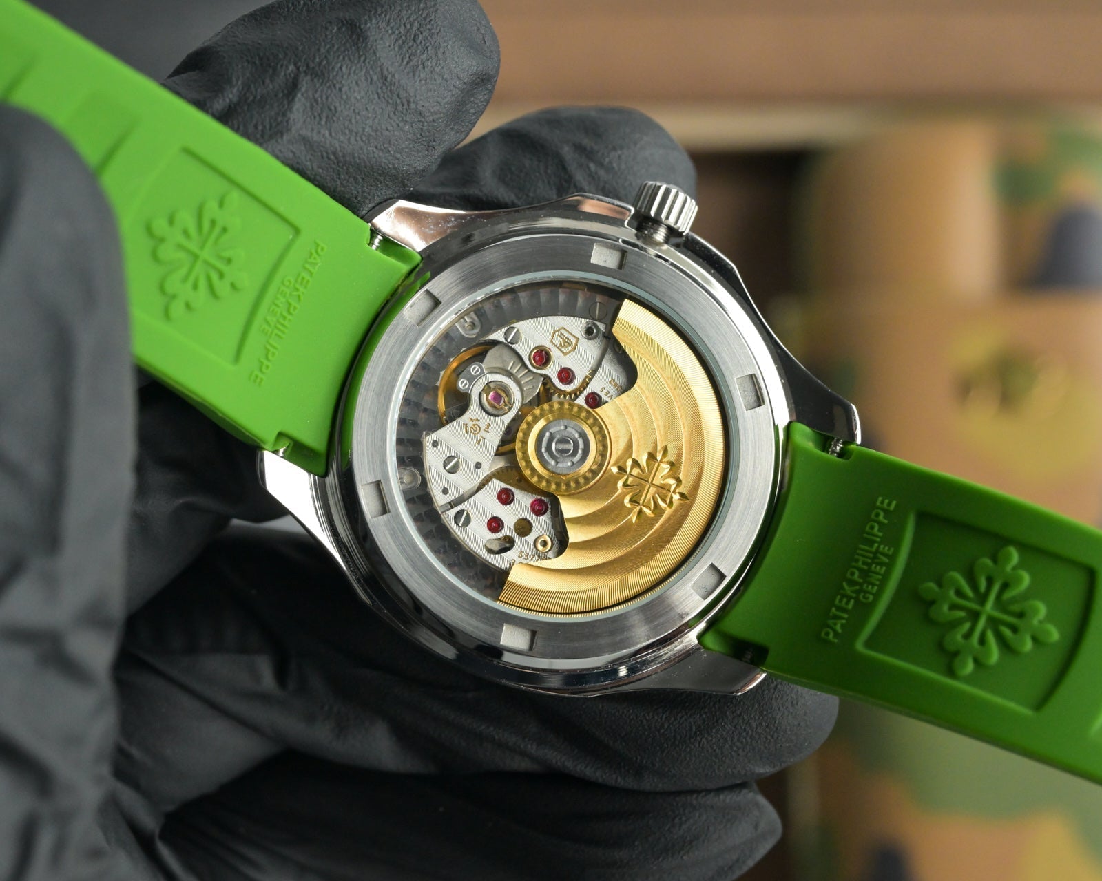 Patek Philippe Nautilus 38.8mm Green Dial Green Strap