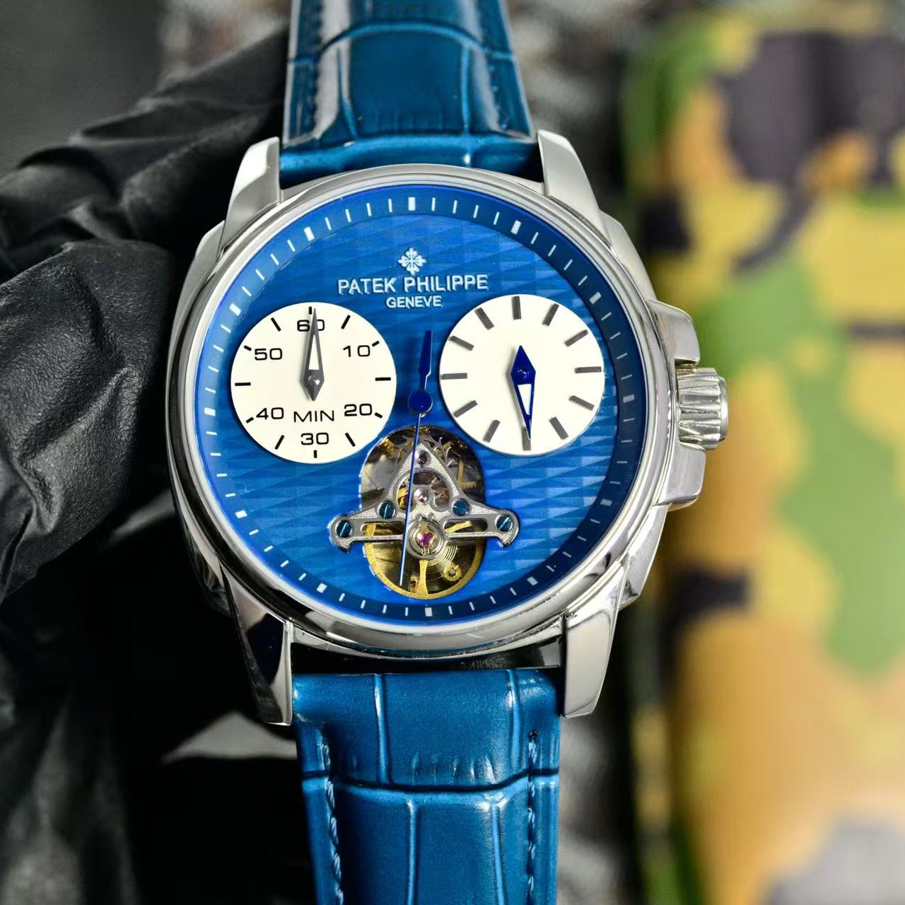 Patek Philippe Double Tourbillon Blue Dial 42mm Watch