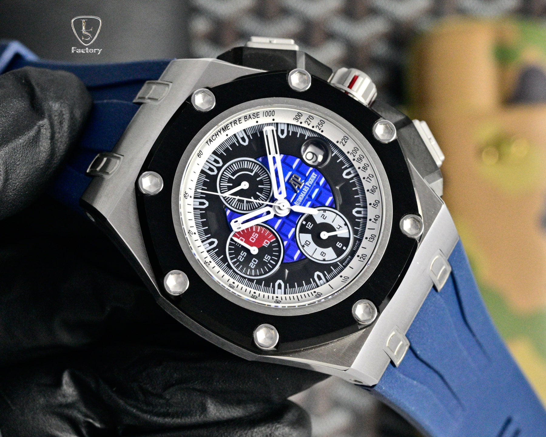 Audemars Piguet Royal Oak Chronograph 41mm Grey Case Black Blue Dial