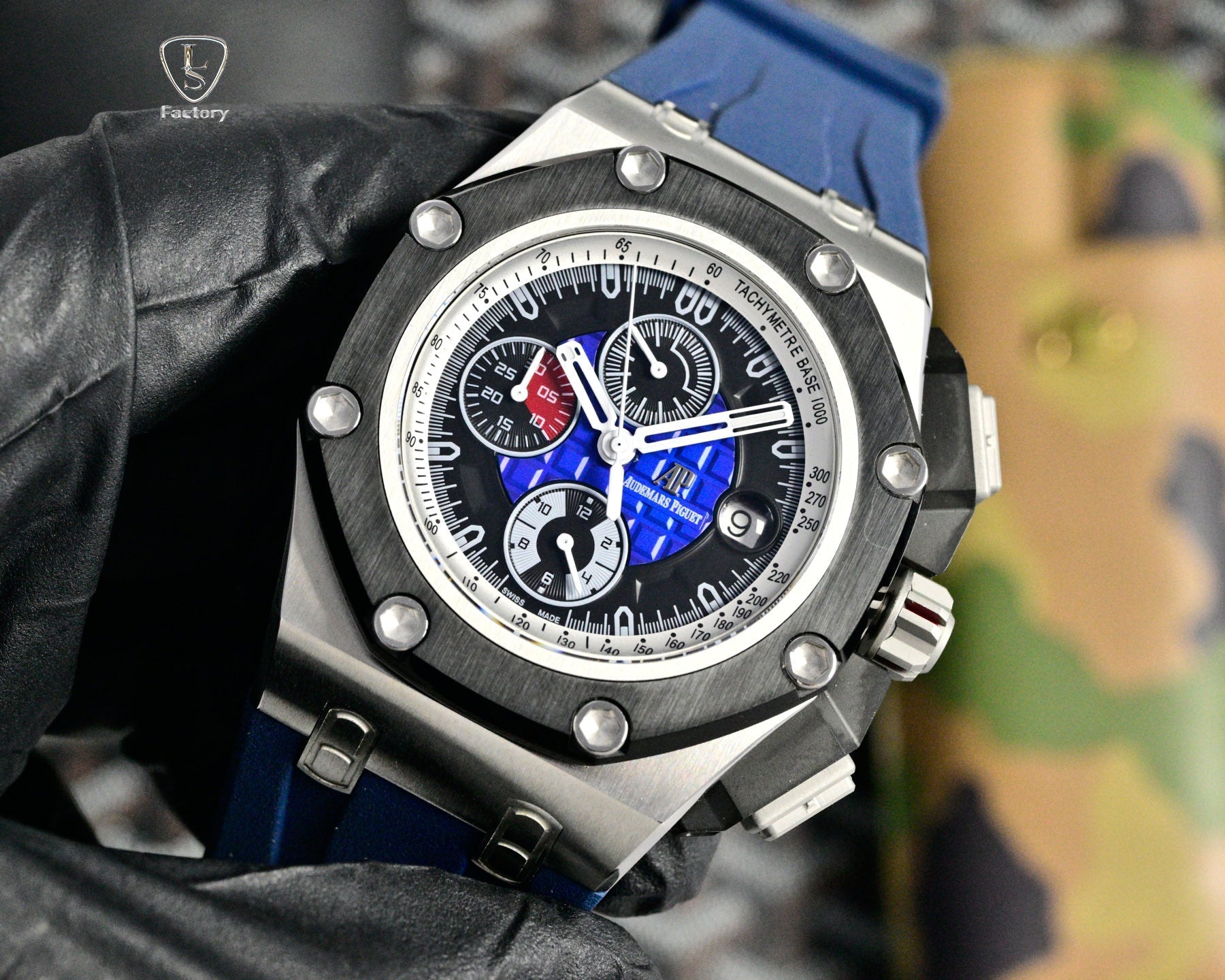 Audemars Piguet Royal Oak Chronograph 41mm Grey Case Black Blue Dial