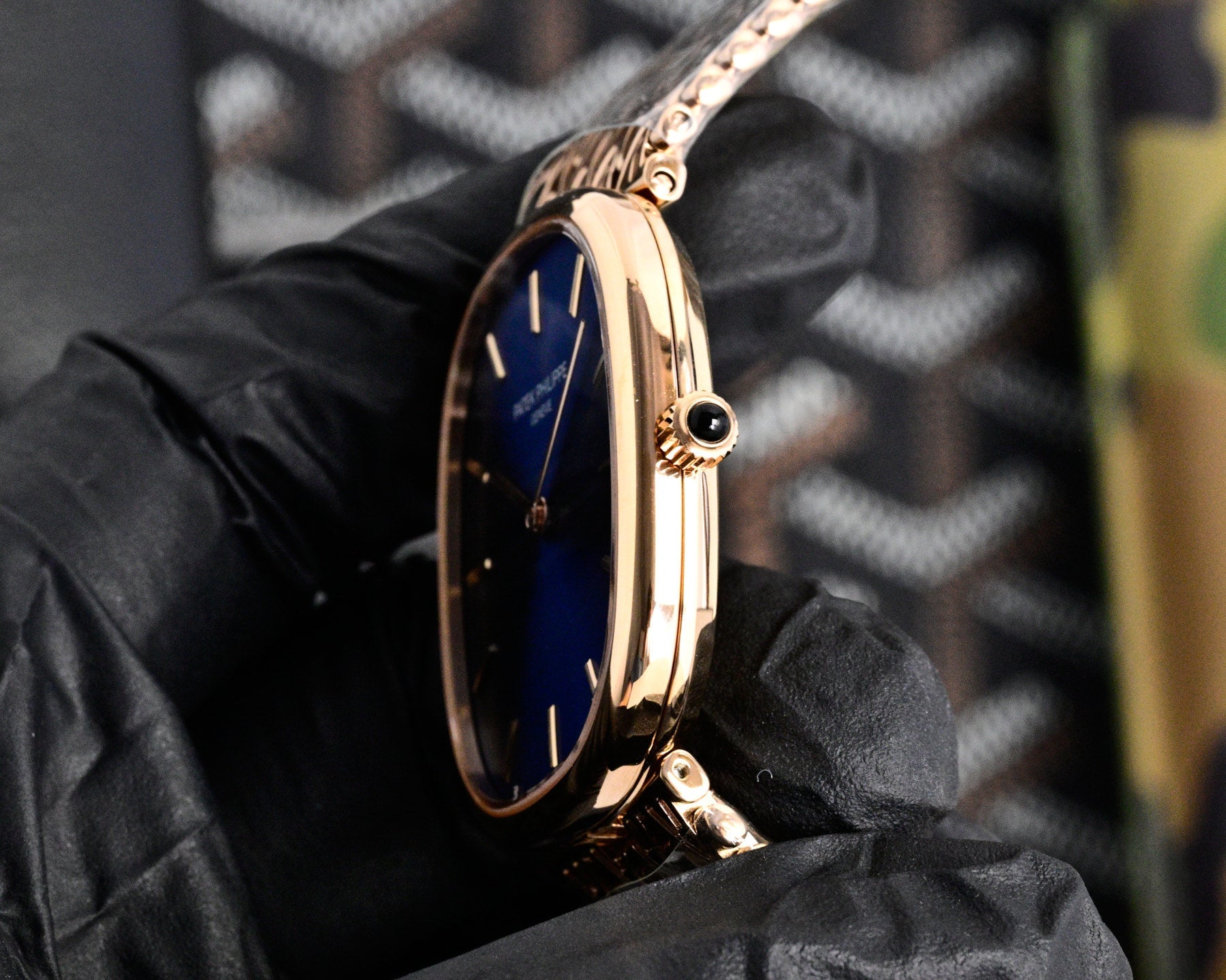 Patek Philippe Golden Ellipse 27mm Blue Dial Rose Gold Strap