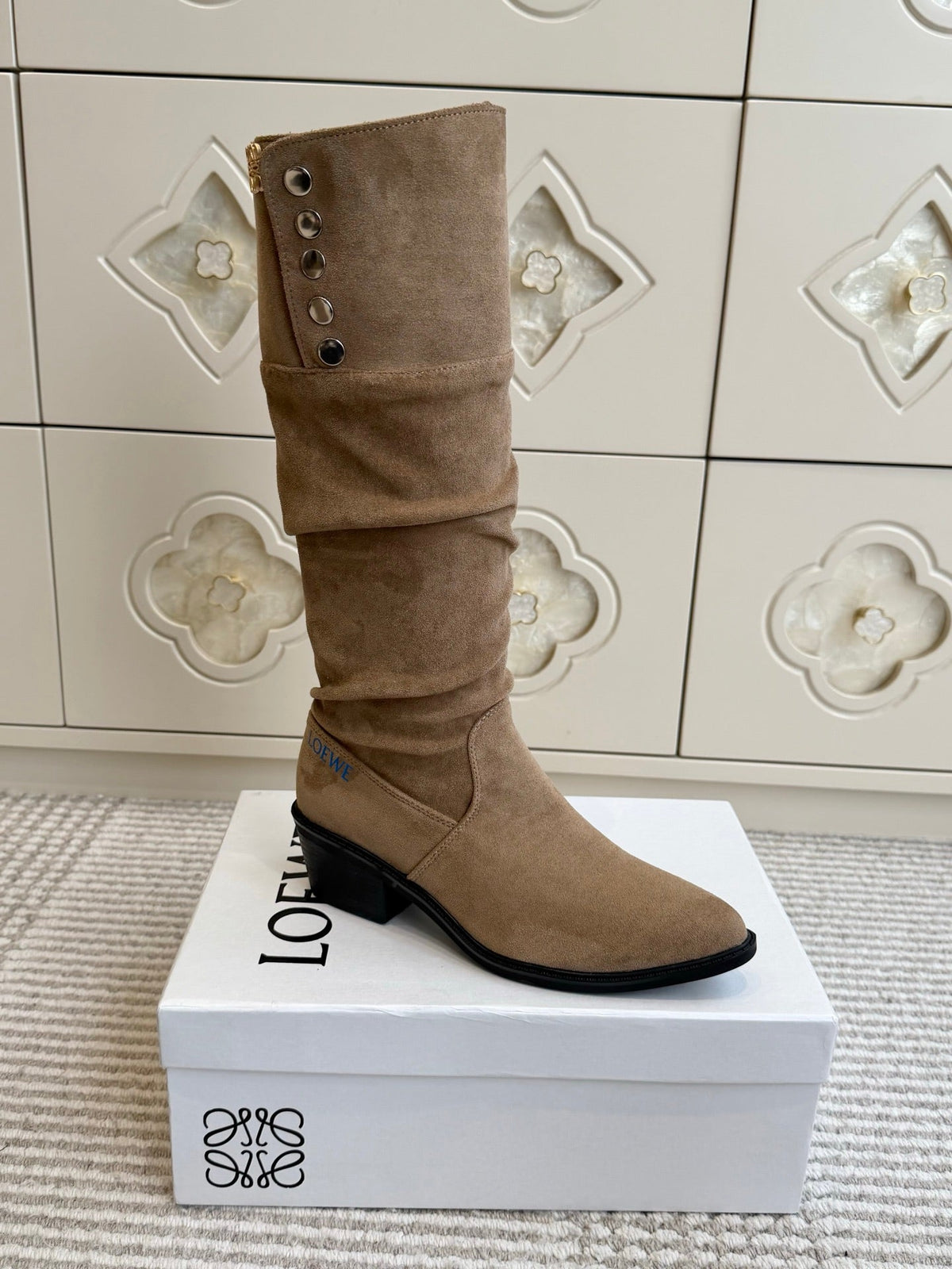 Loewe 2026 Knee-High Boots Suede 121953