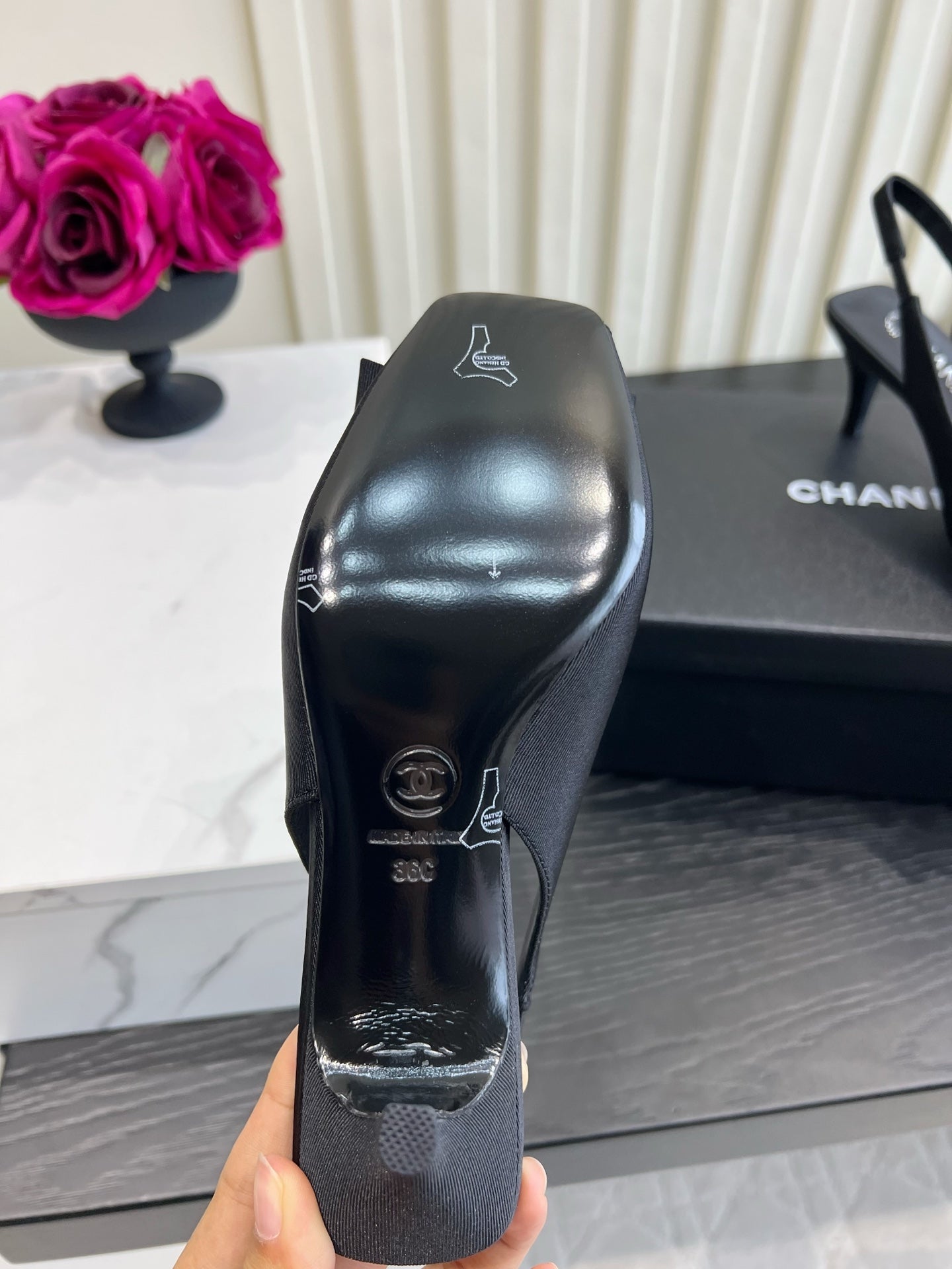 Chanel 2026 High Heels Sandals 60mm Black Cloth 977144