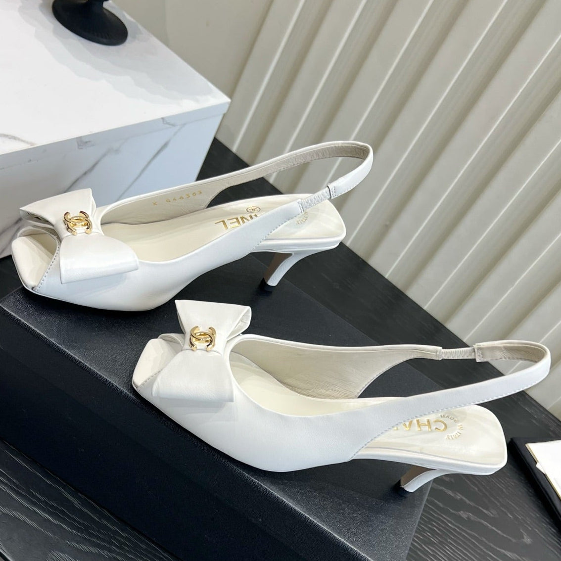 Chanel 2026 Bow-Tie Sandals 60mm Suede Sheepskin 977148