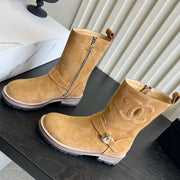 Chanel 2026 Mid-Calf Boots Suede Cowhide 977204