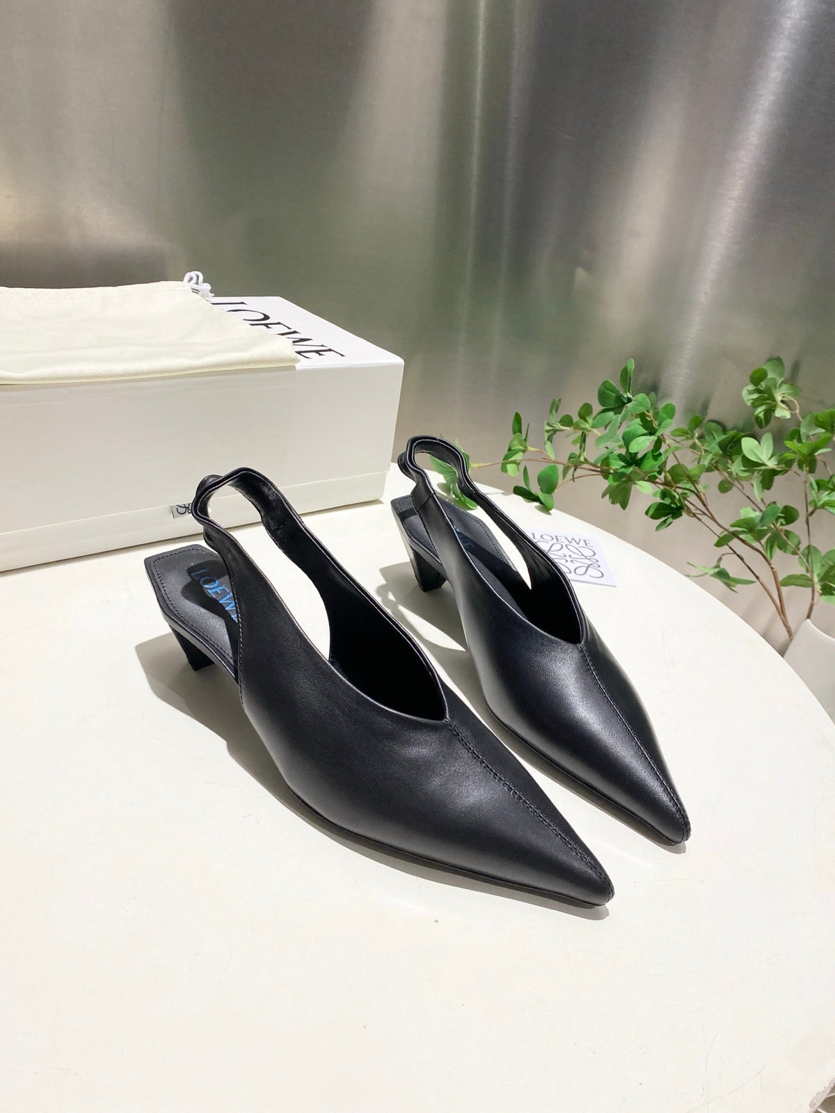 Loewe 2026 Origami Cubic Slingback 45mm Leather 144022