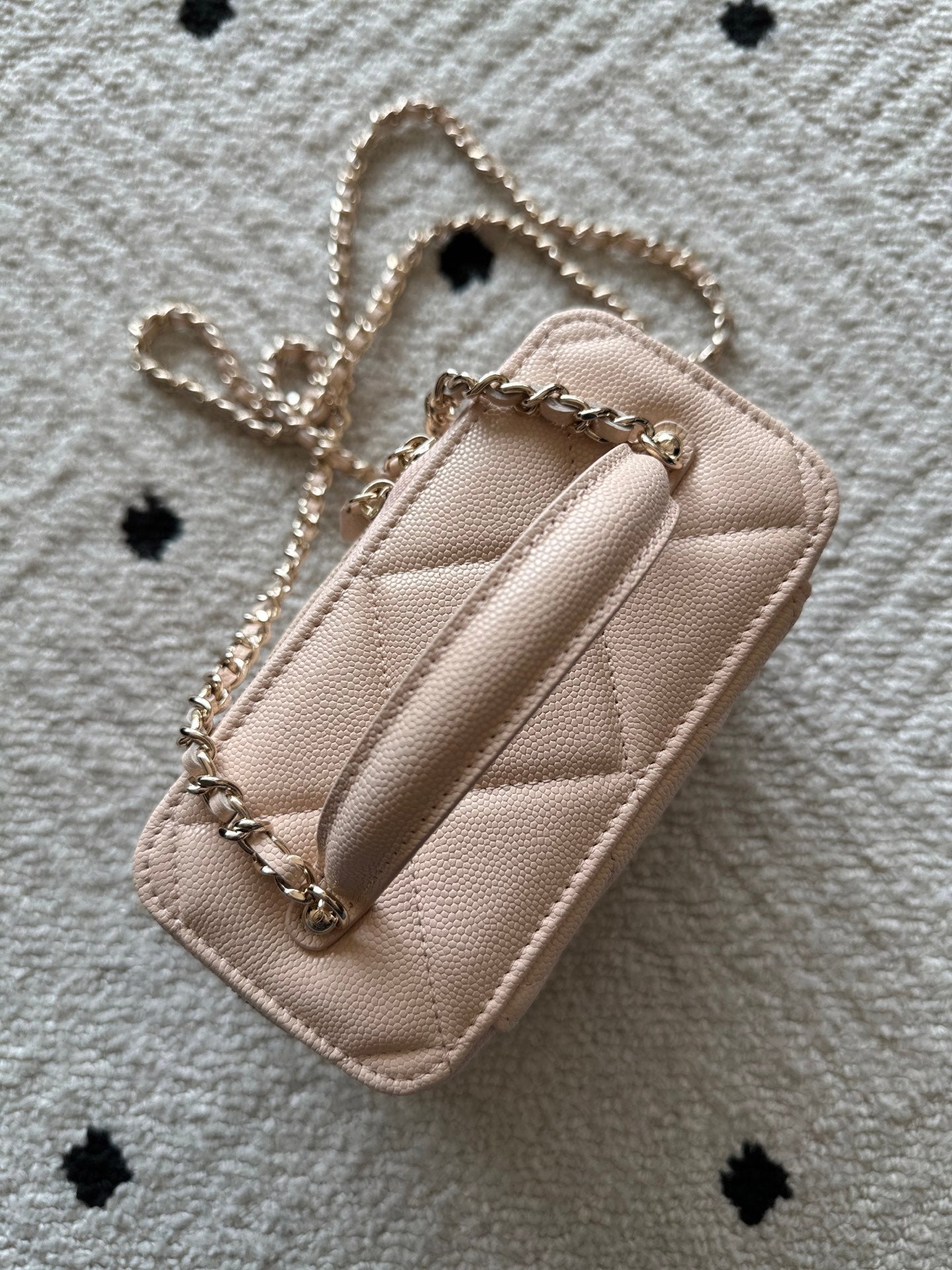 Chanel 2025 Vanity 17cm Bag Light Beige Caviar Leather 320296