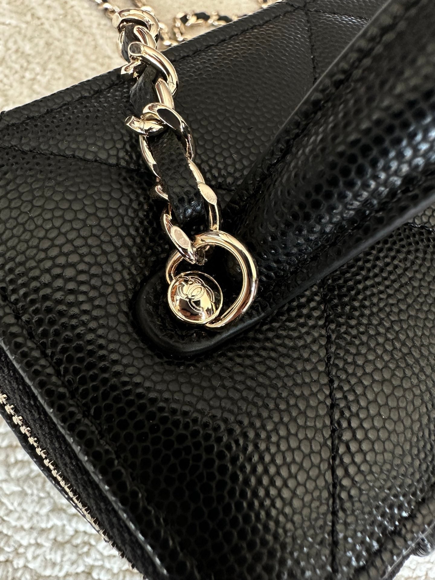 Chanel 2025 Vanity 17cm Bag Black Caviar Leather 320298