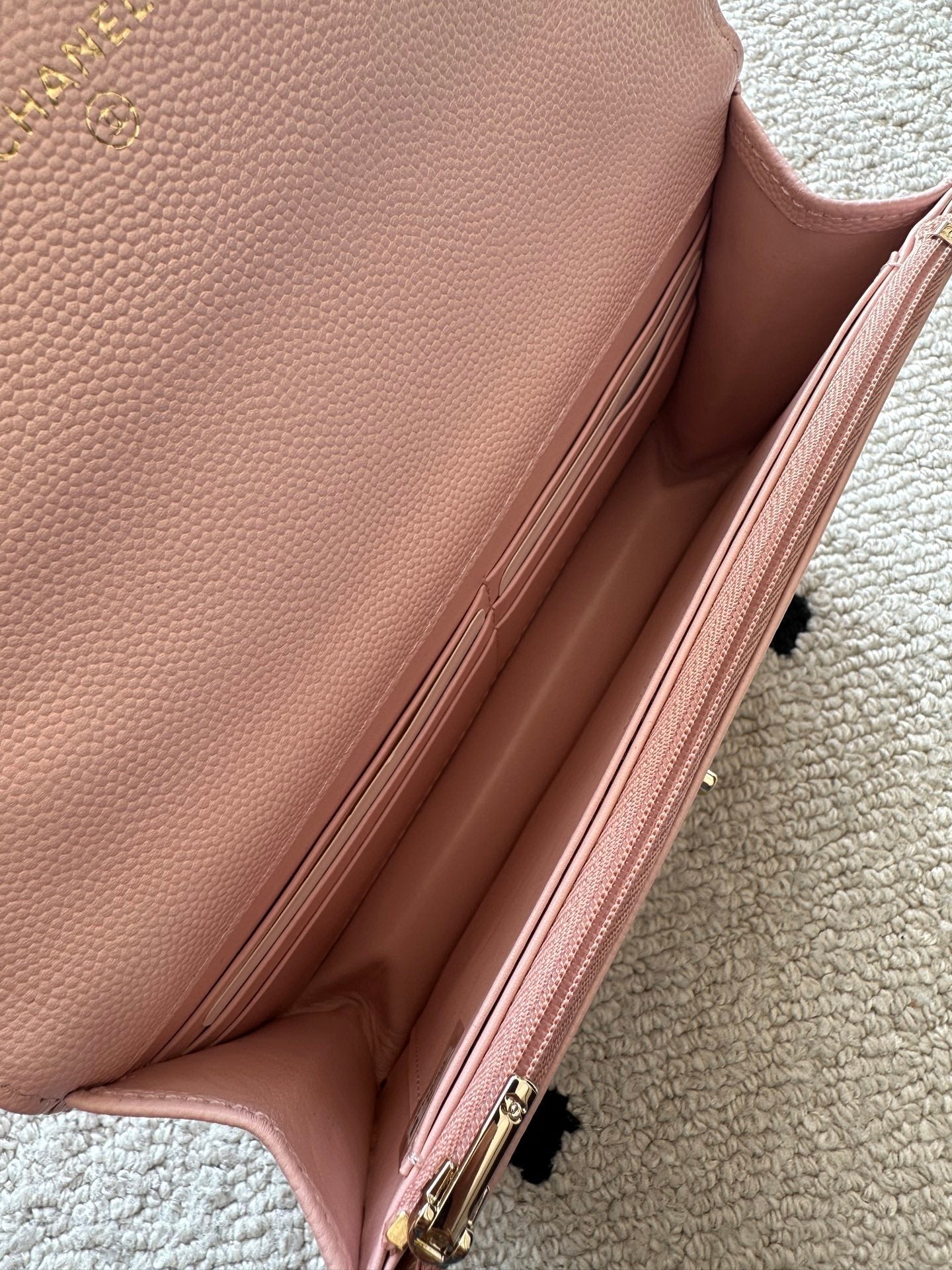 Chanel 2025 Trendy CC Wallet on Chain 19cm Bag Pink Caviar Leather 320290