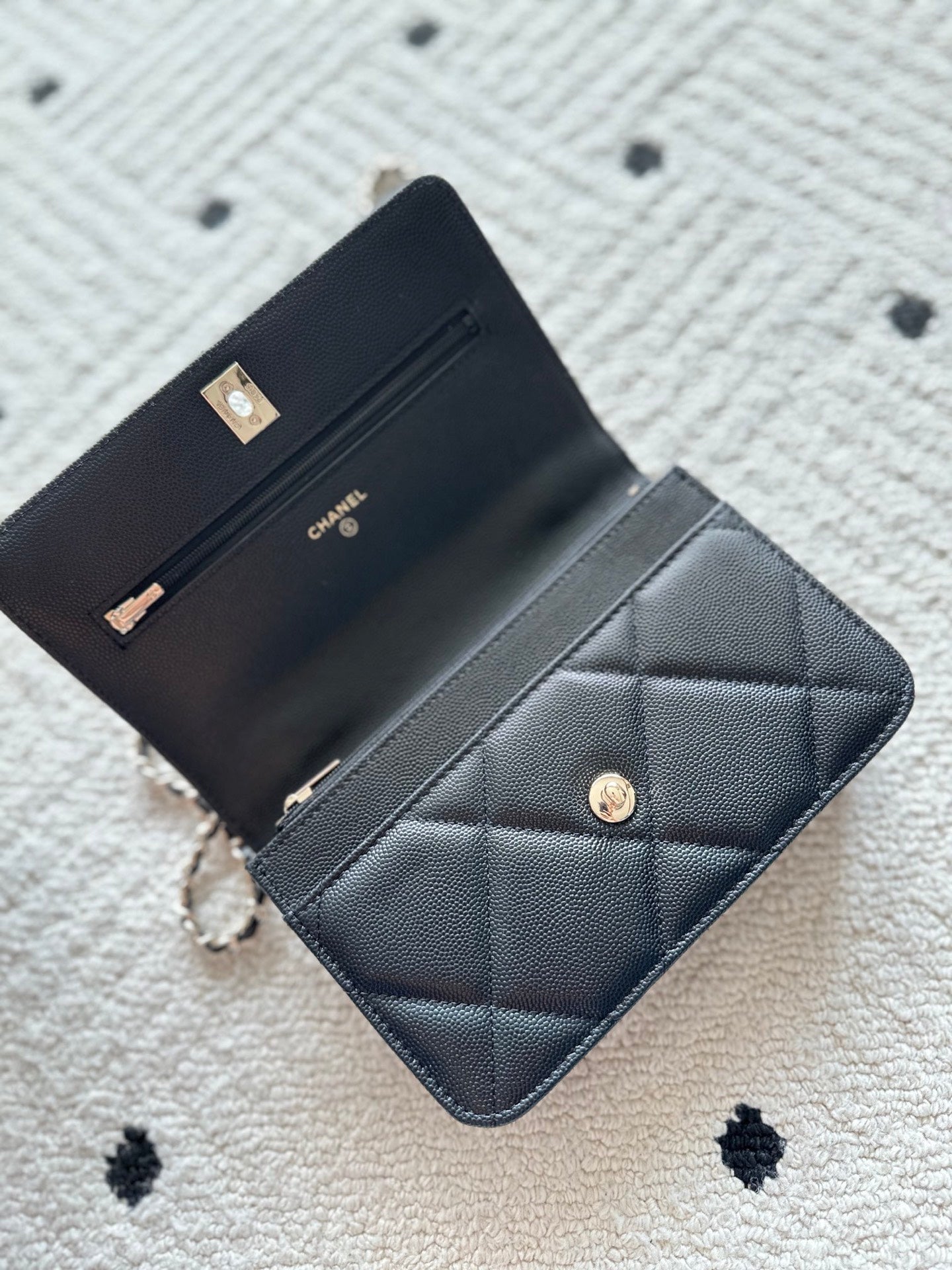 Chanel 2025 Trendy CC Wallet on Chain 19cm Bag Black Caviar Leather 320291