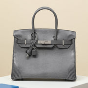 High-end Hermes 2026 Birkin Bag 30cm Gris Fonce Lizard Skin