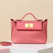 High-end Hermes 2026 24/24 Bag 21cm Lipstick Pink Evercolor/Swift Calfskin
