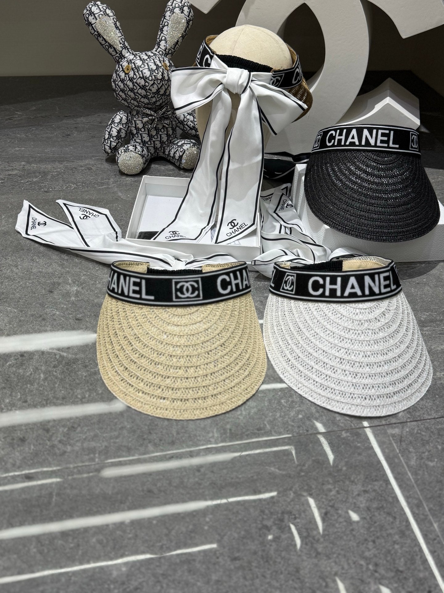 Chanel Visor Hat With Bow Detail 280793