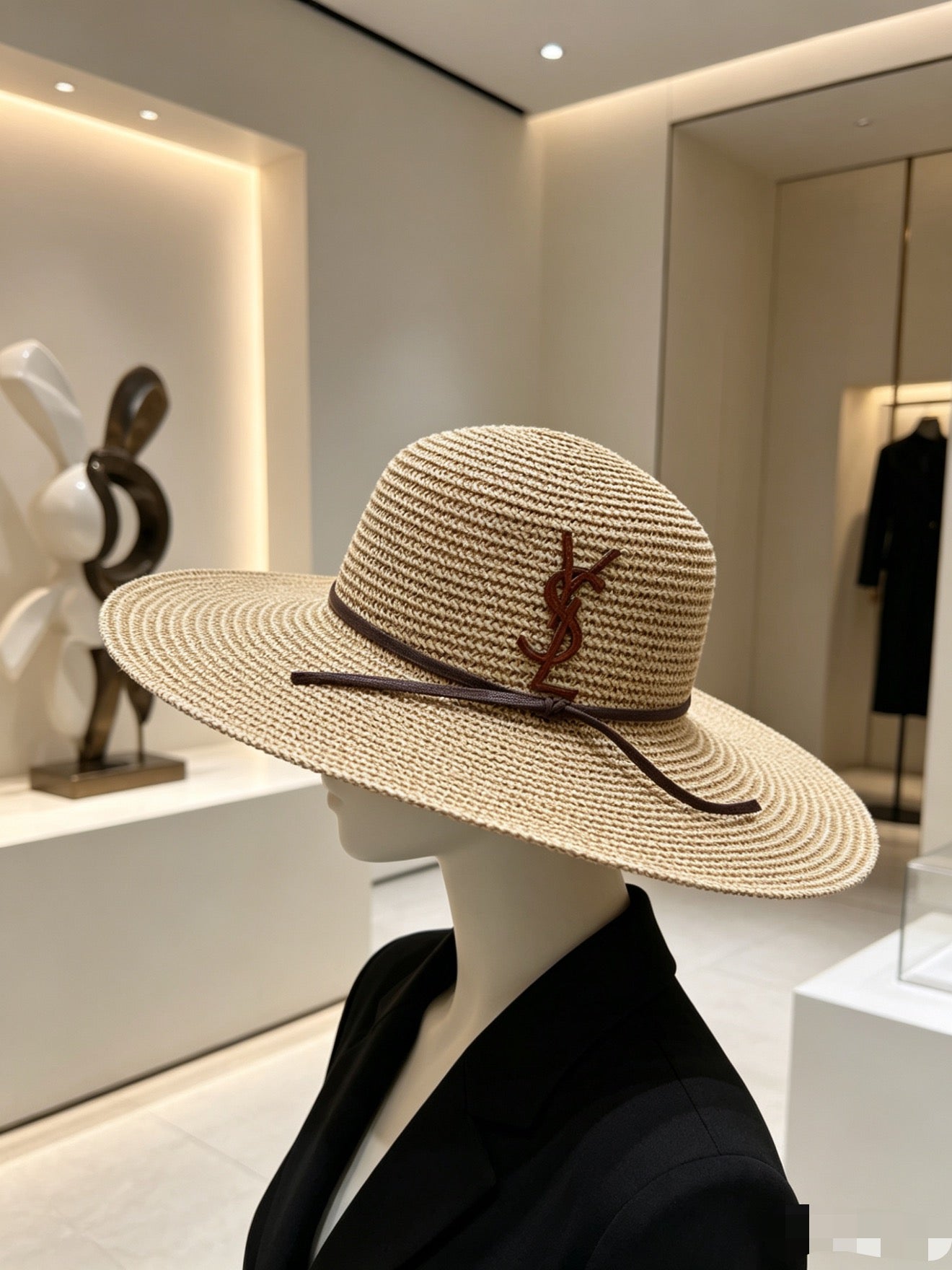 YSL Wide Brim Straw Hat 280800
