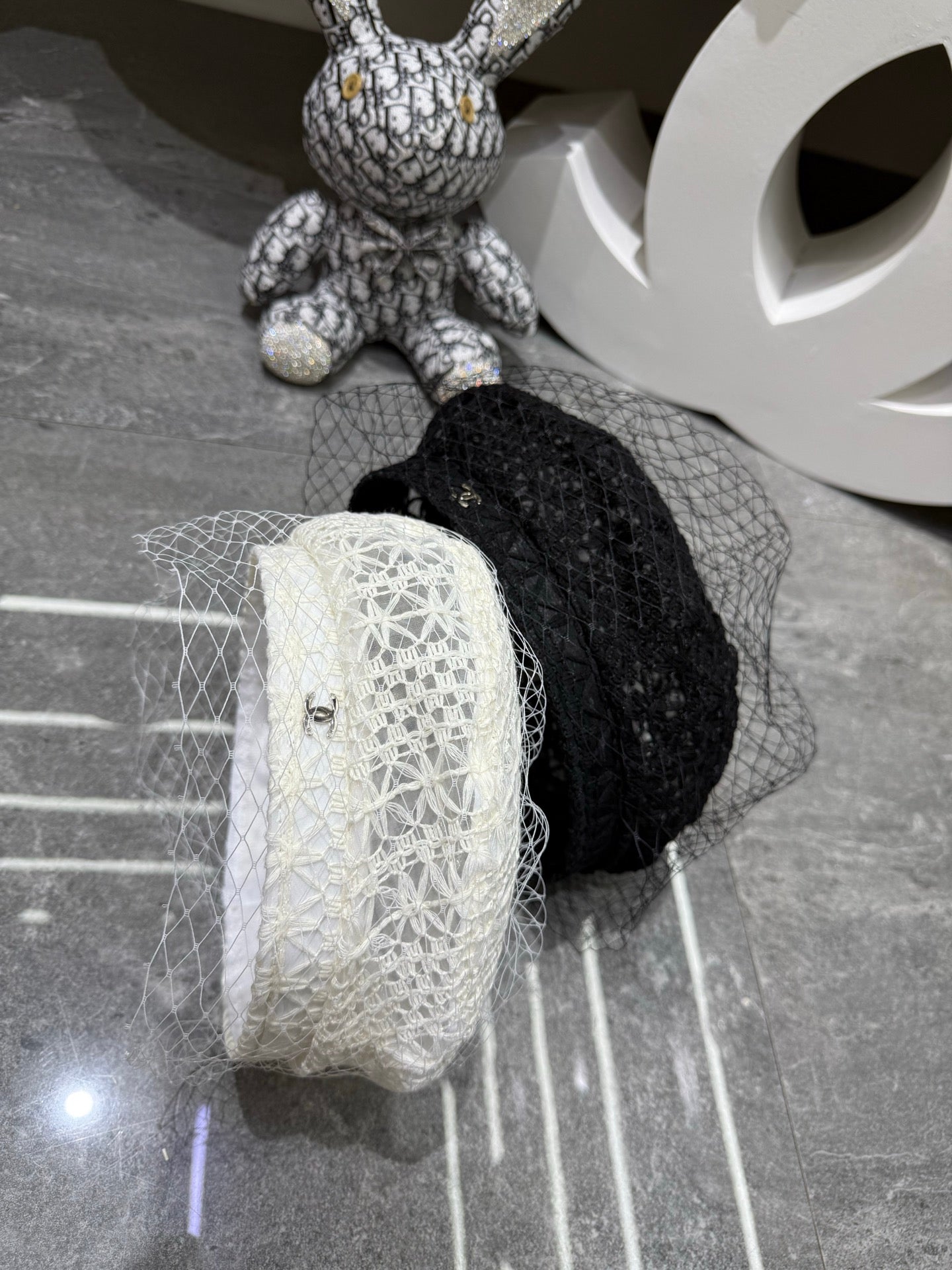 Chanel Lace Mesh Beret 413052