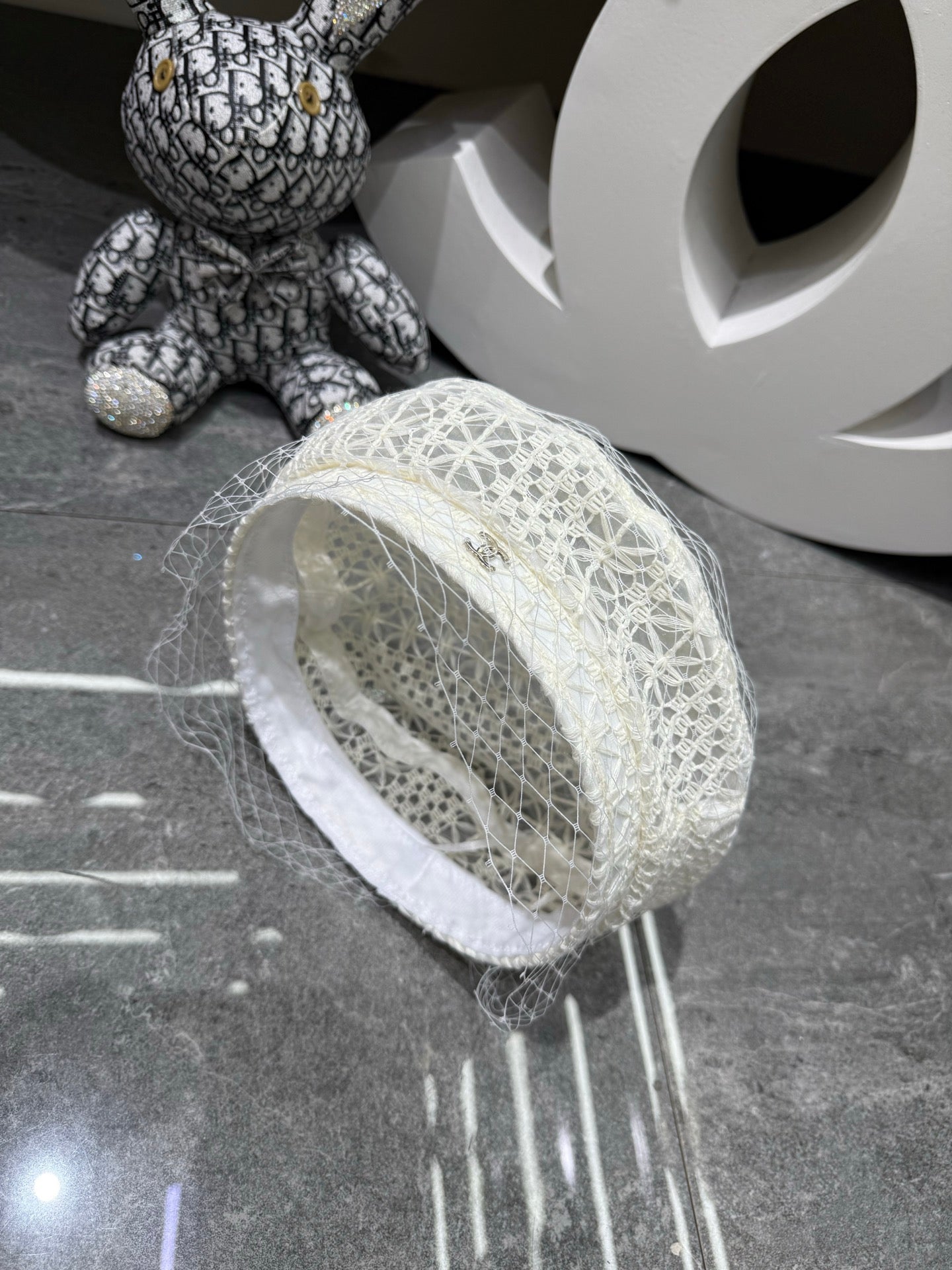 Chanel Lace Mesh Beret 413052