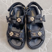 Chanel 2026 Quilted Sandals Suede Sheepskin 977358