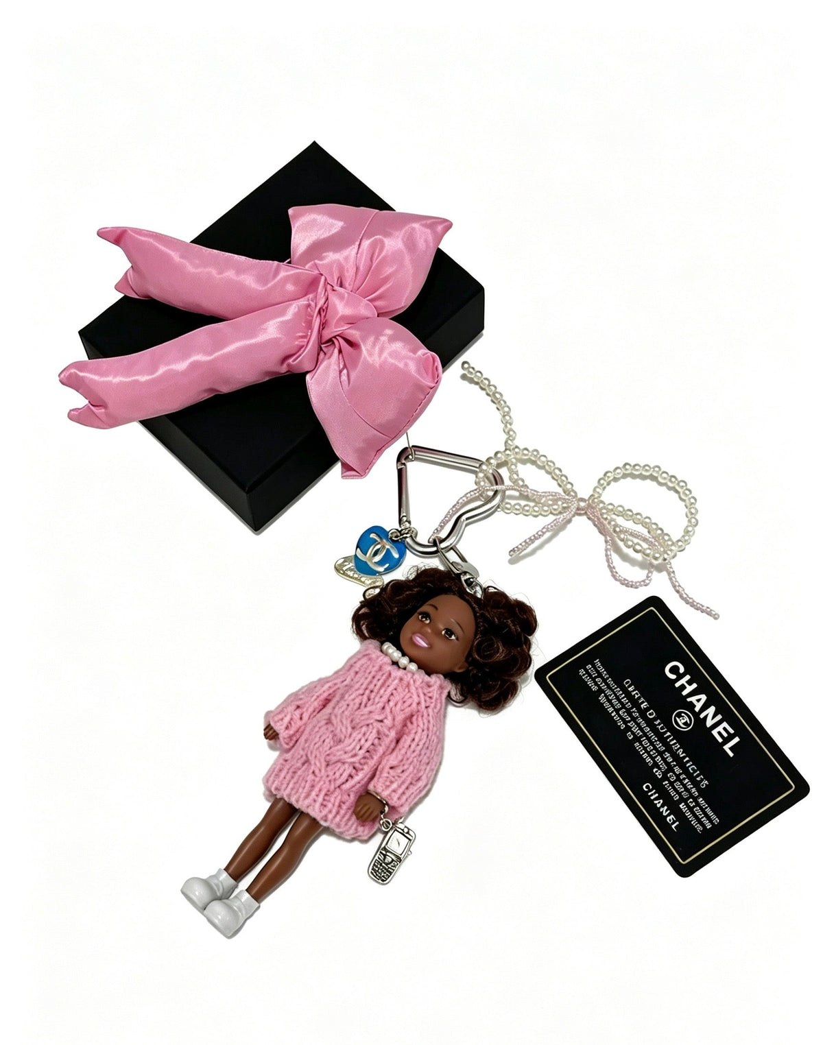 Chanel Pink Bow Doll Bag Charm