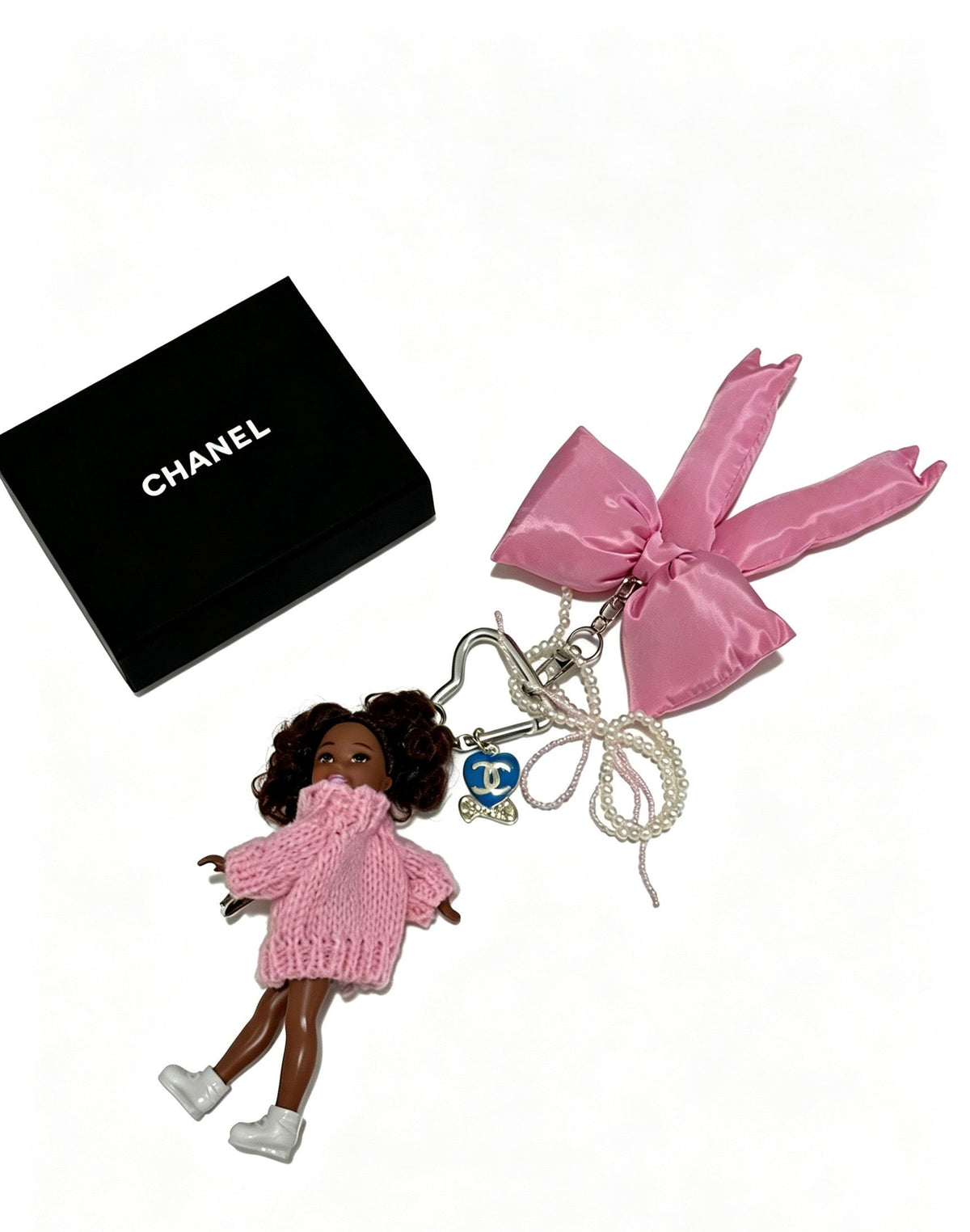 Chanel Pink Bow Doll Bag Charm