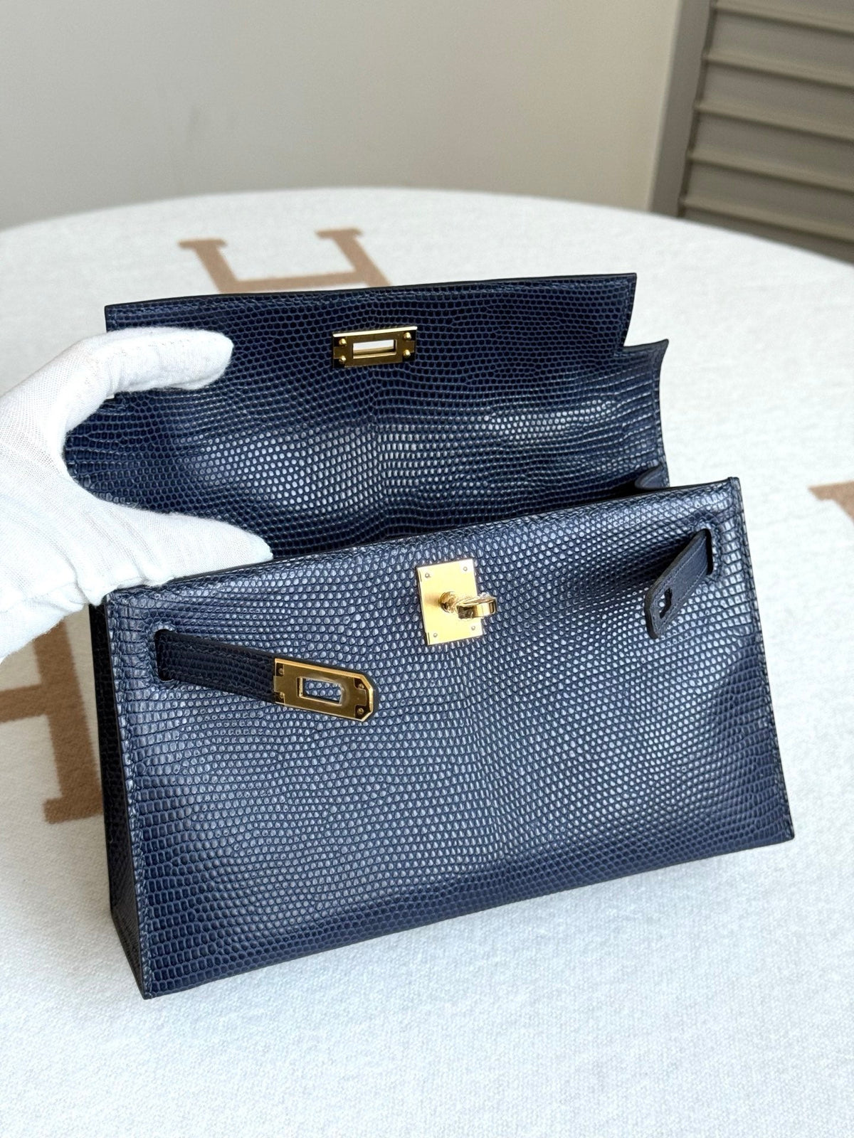 High-end Hermes 2026 Kelly Pochette 22cm Lizard Skin