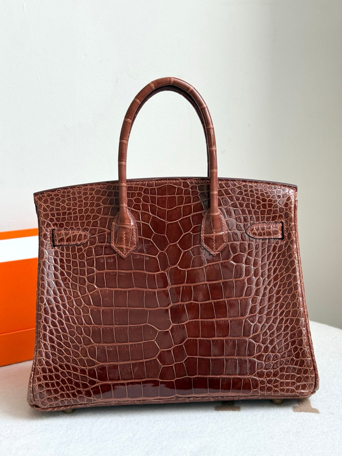 High-end Hermes 2026 Birkin Bag 30cm Glossy Crocodile Leather