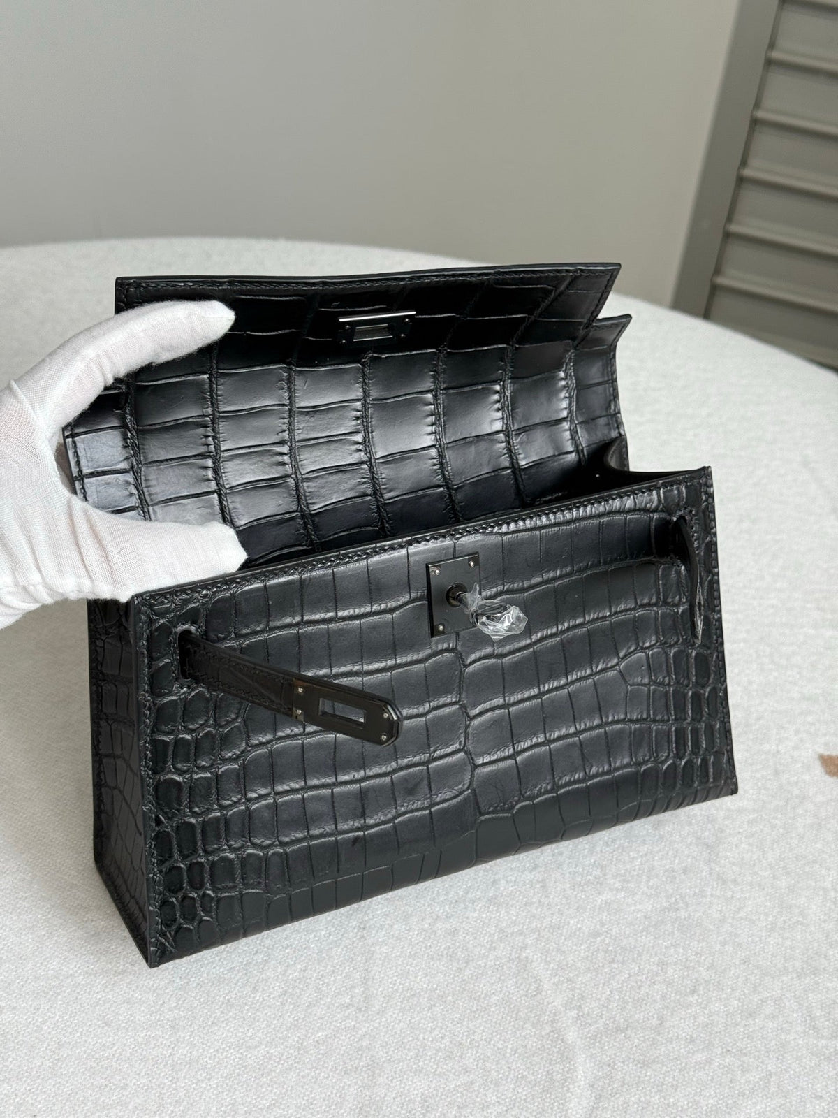 High-end Hermes 2026 Kelly Pochette Bag 22cm Crocodile Leather