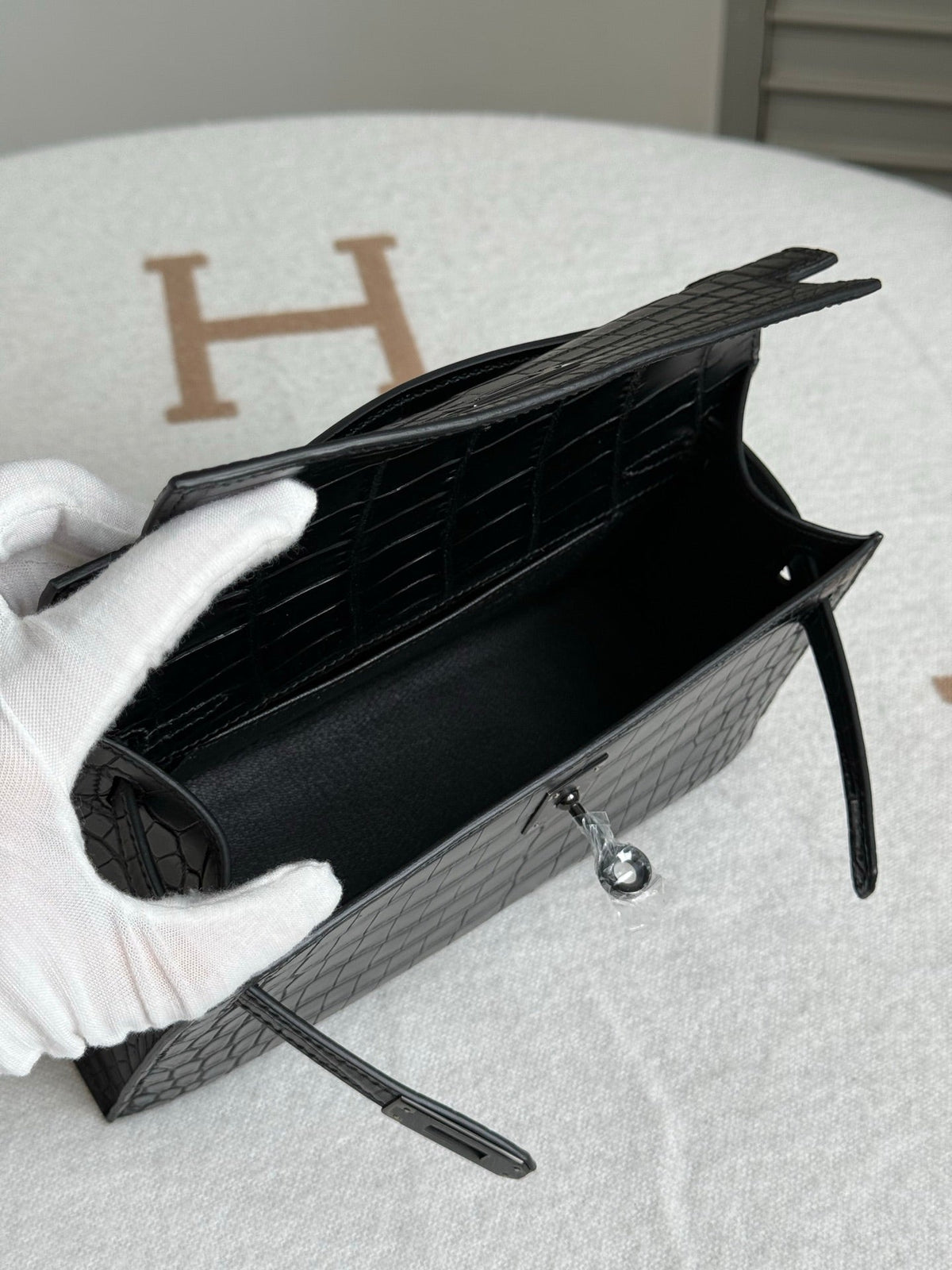 High-end Hermes 2026 Kelly Pochette Bag 22cm Crocodile Leather
