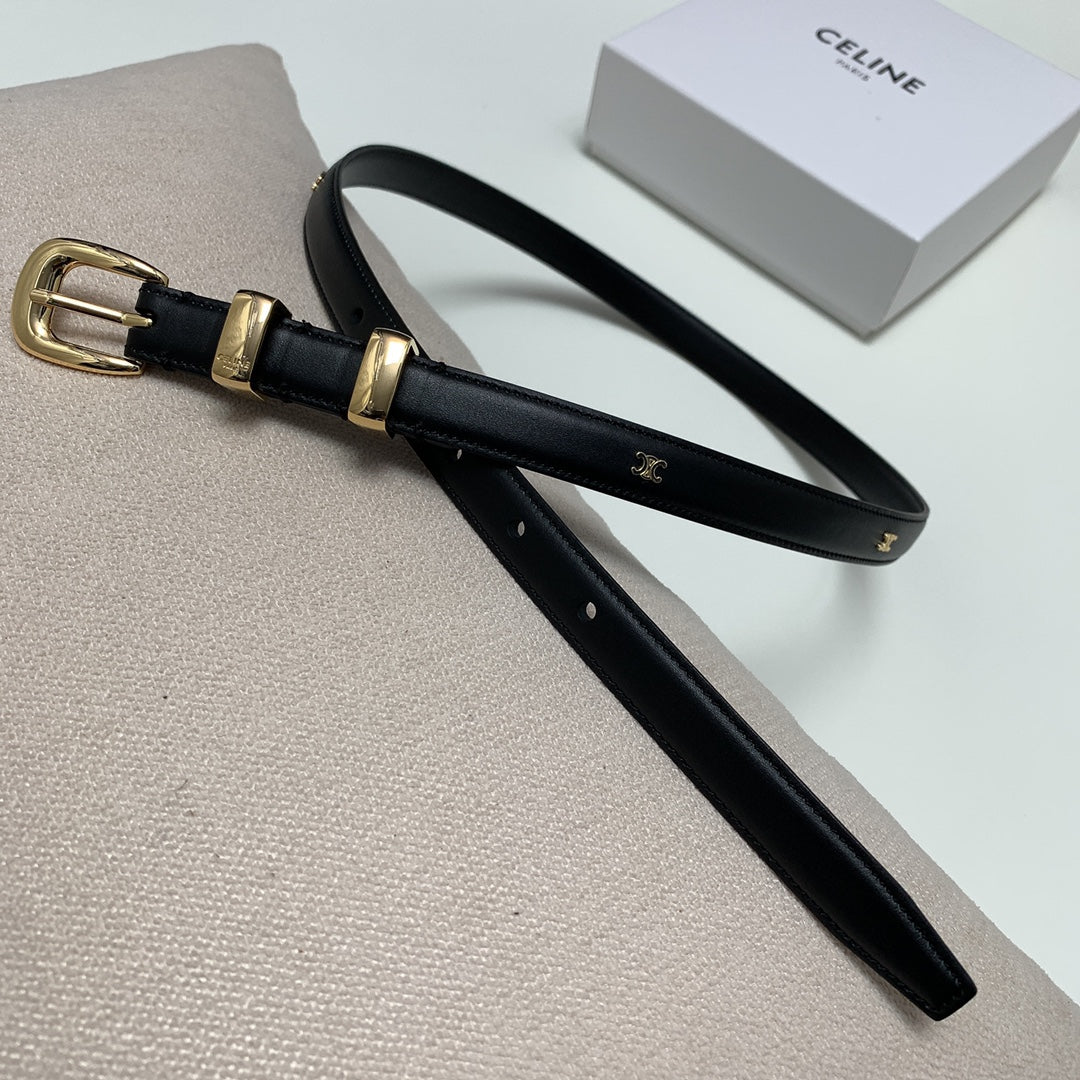 CEL 18mm Gold Belt Black Cowhide 176690