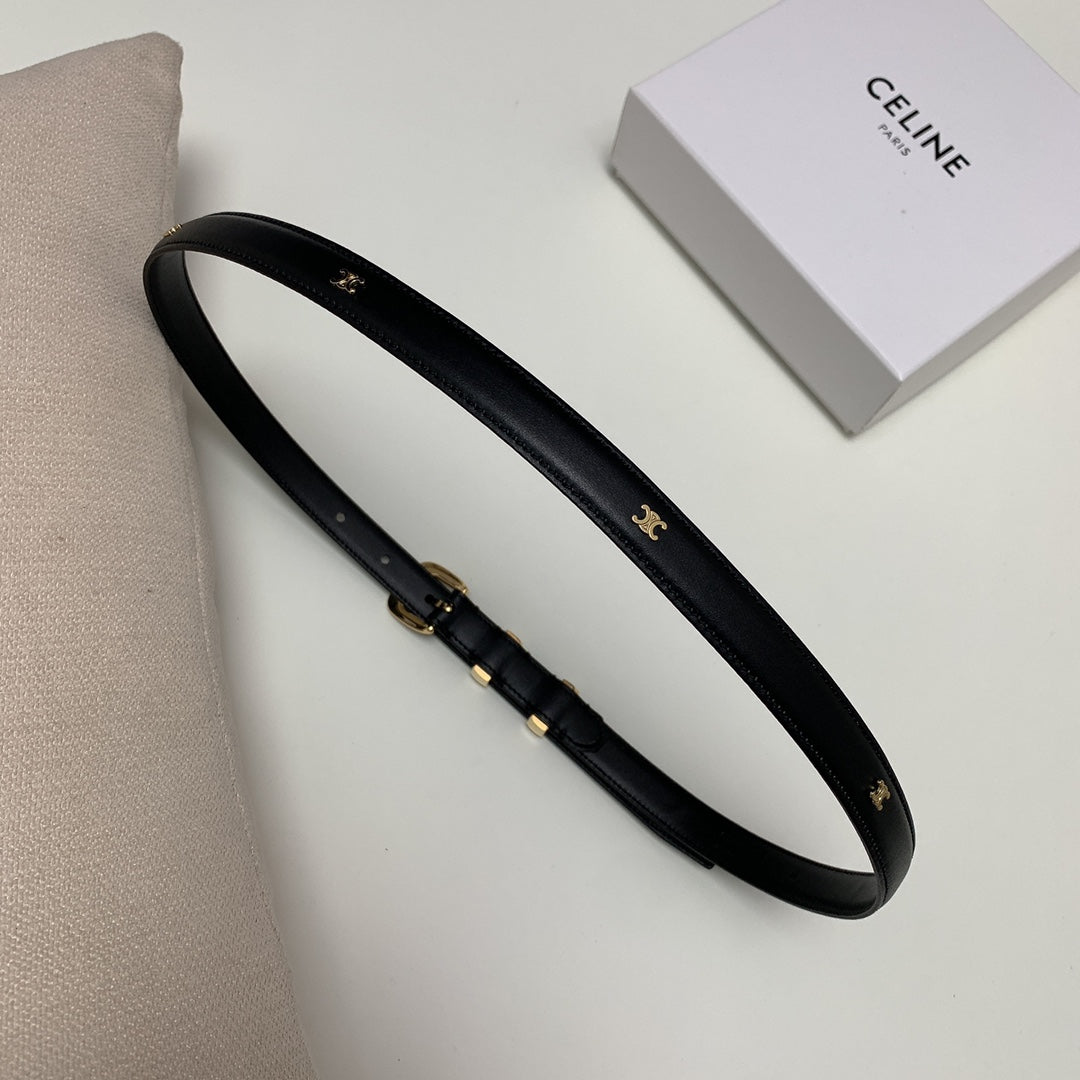 CEL 18mm Gold Belt Black Cowhide 176690