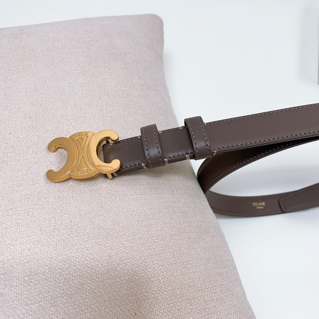 CEL 25mm Triomphe Belt Brown Chocolate Taurillon Leather 176673