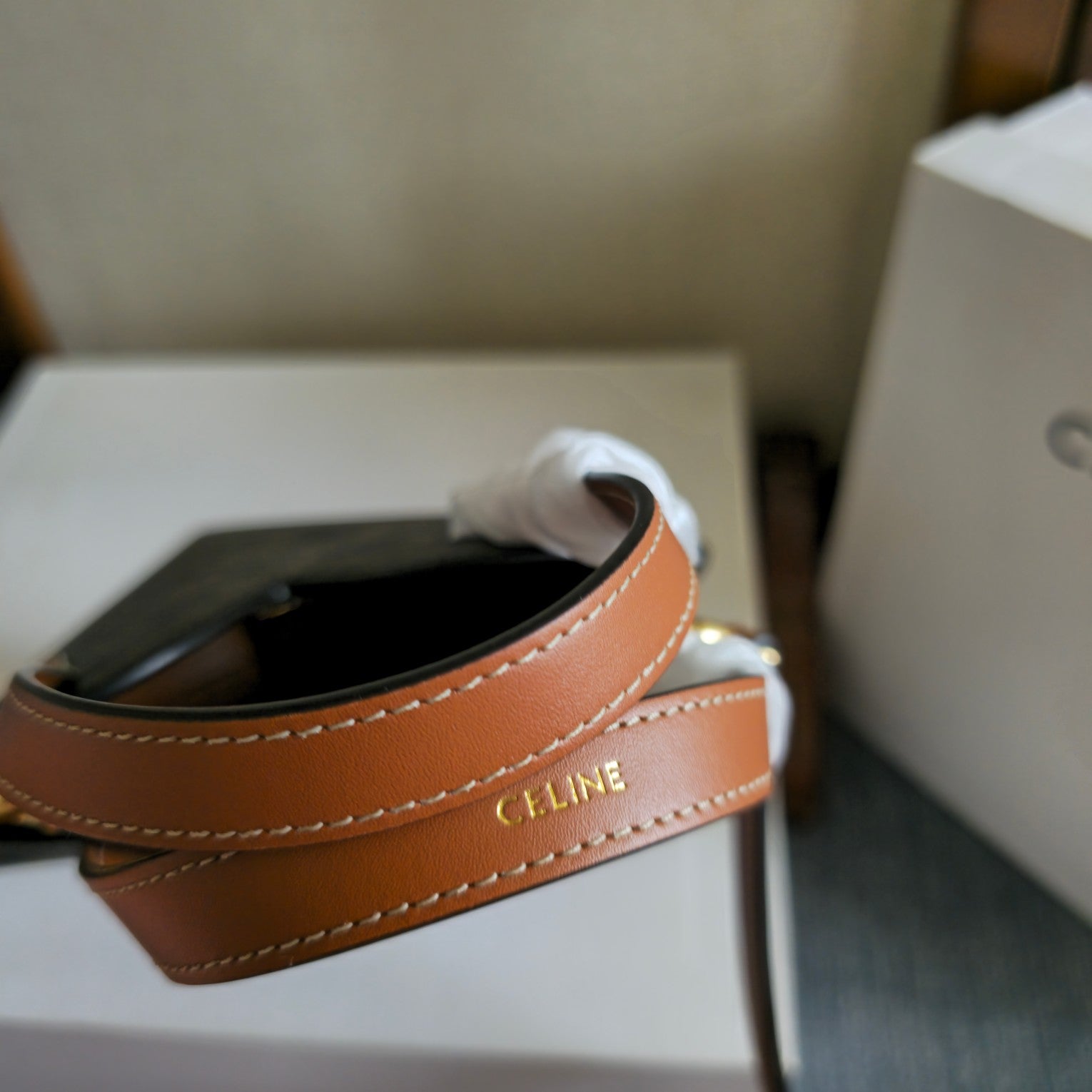 Celine 2025 Heart-Shaped Bag 19cm Black Tan Canvas Calfskin 276287