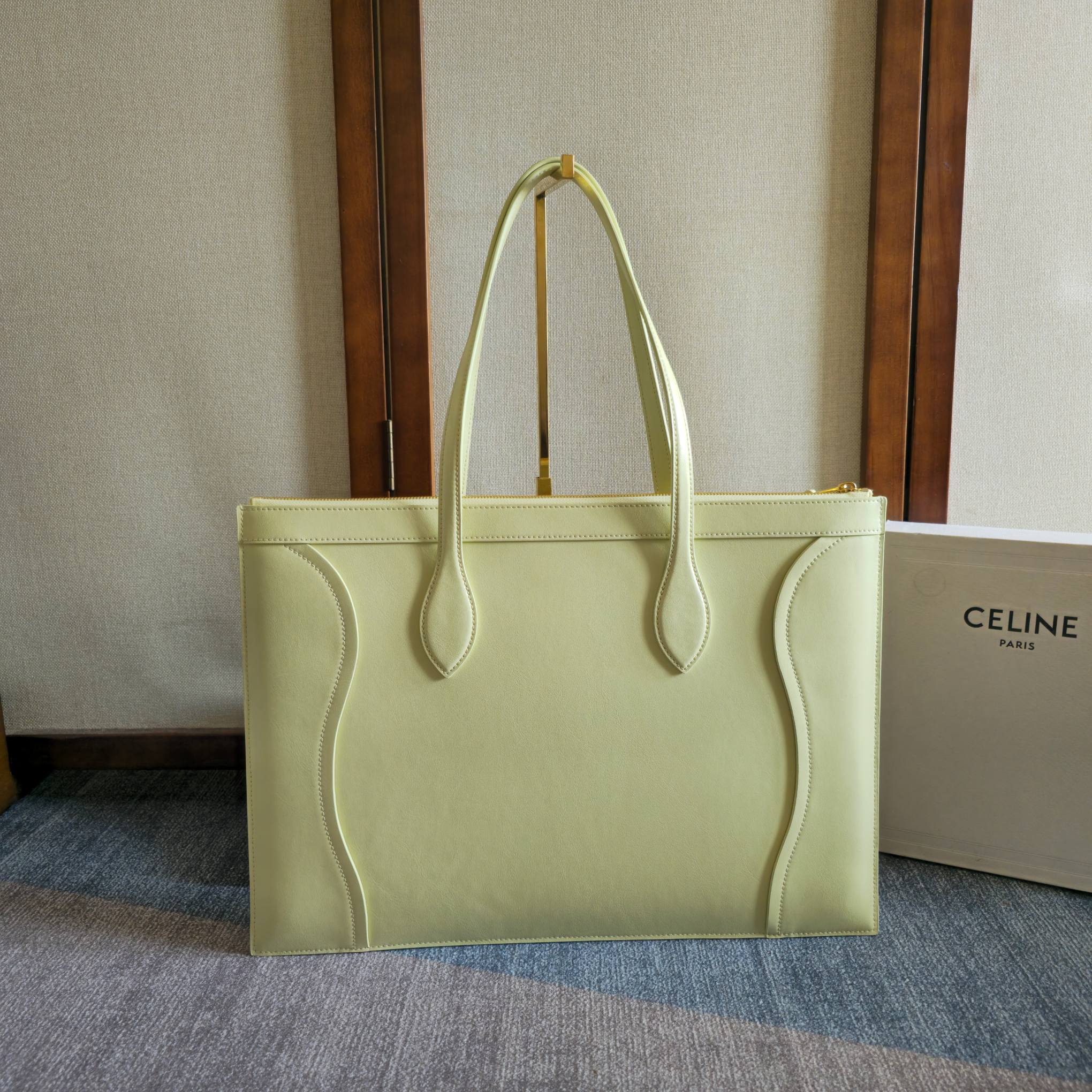 Celine 2026 Flat Cabas New Luggage Bag Citrus Calfskin 276205