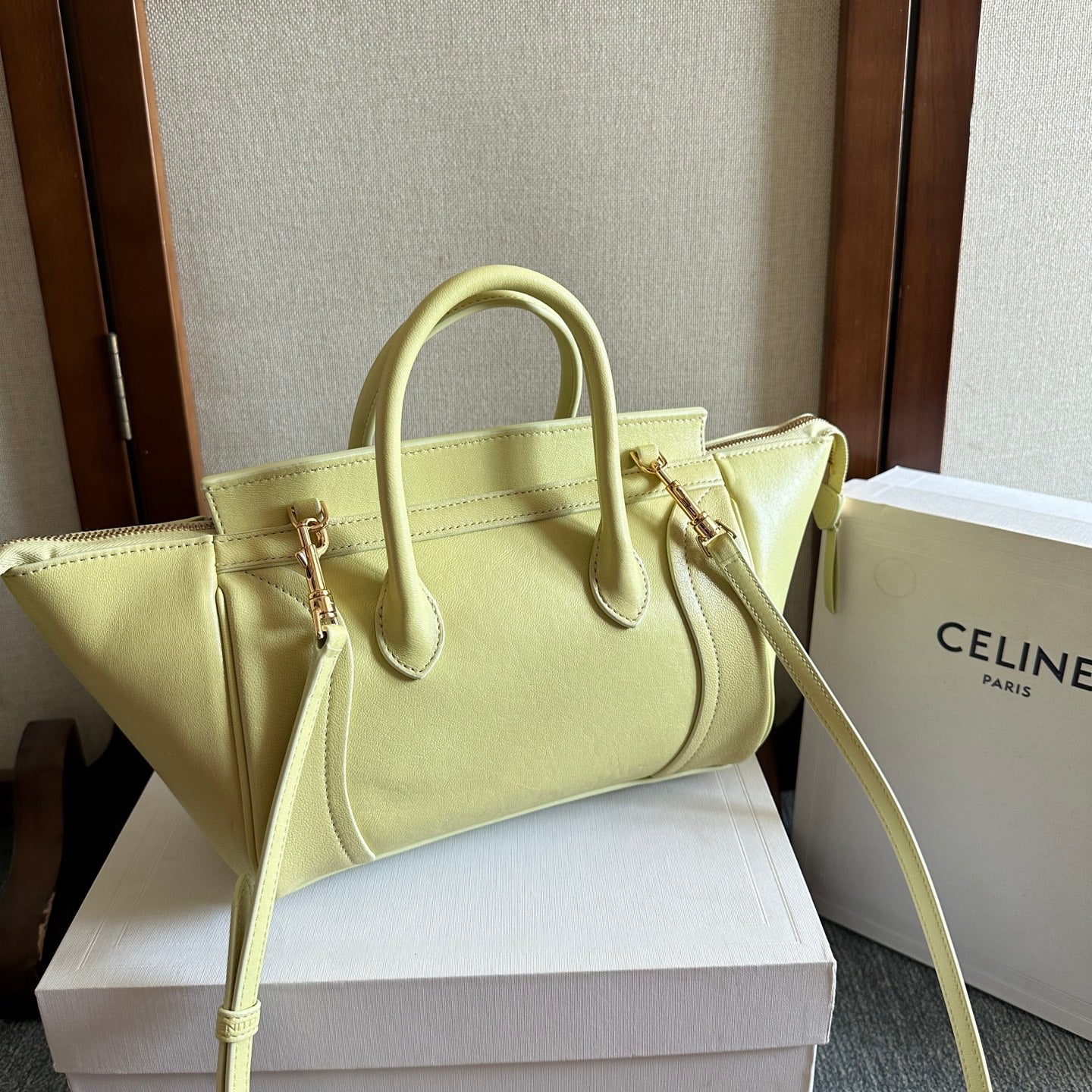 Celine 2026 Luggage Citrus Shiny Lambskin 276256