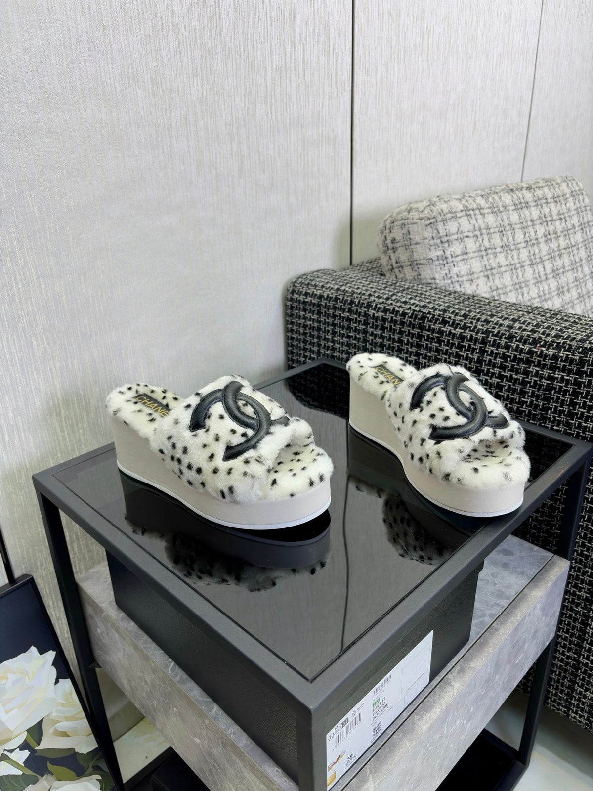 Chanel 2026 Wedge Sandals 70mm Wool 128085