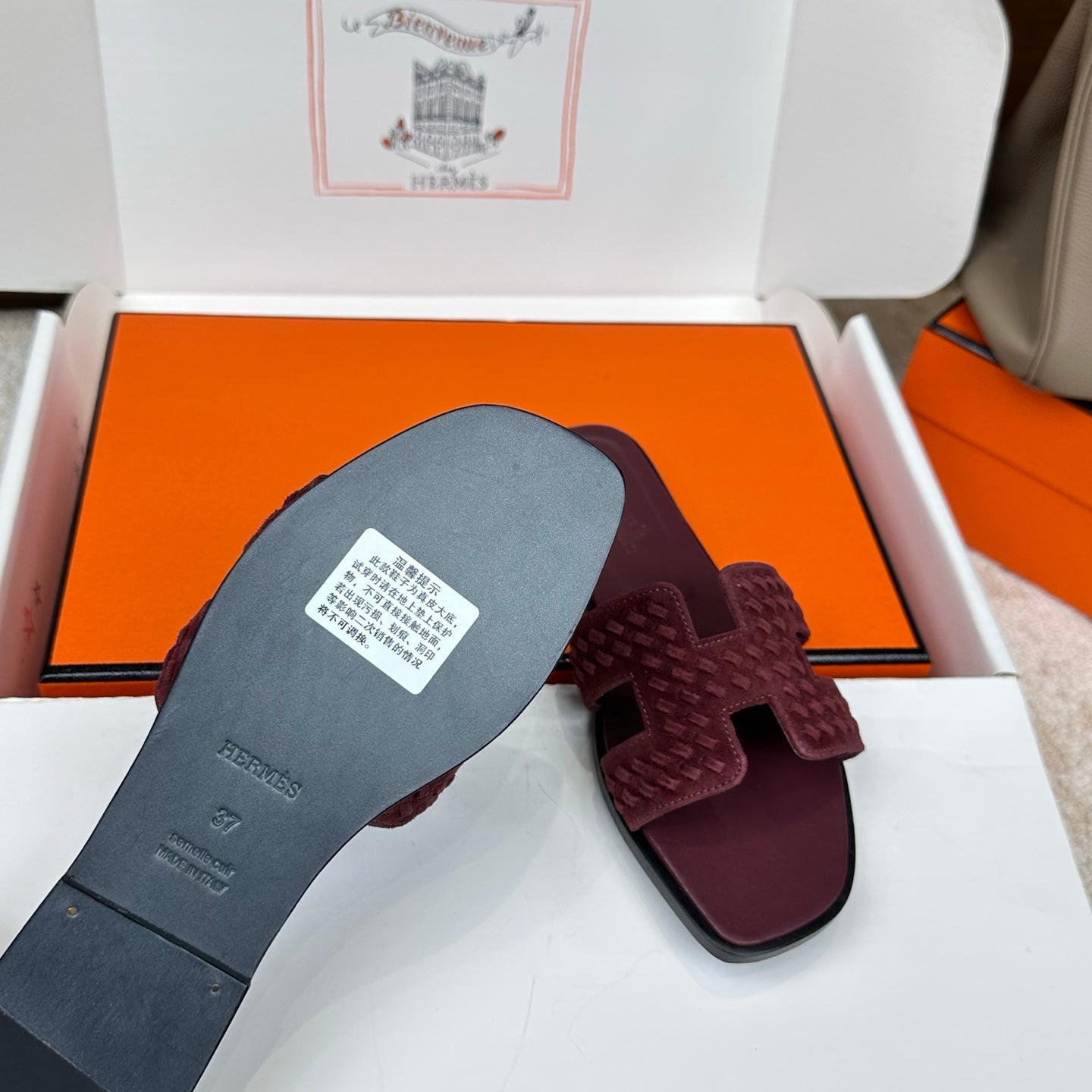 Hermes 2026 Oran Sandal Velvet Leather 598224
