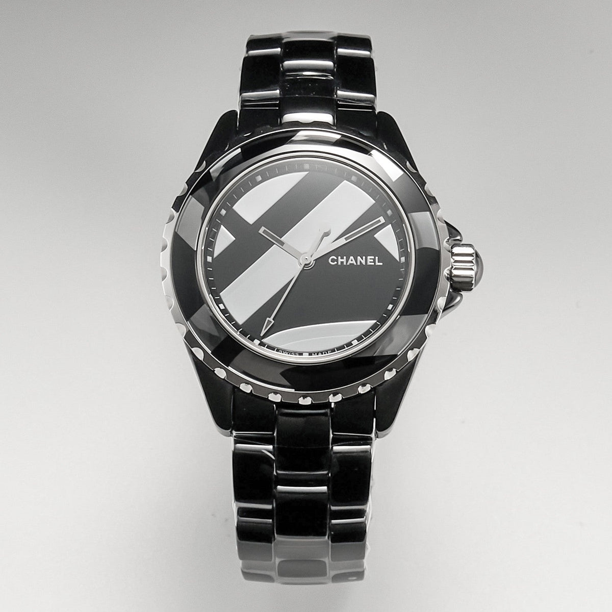 J12 38mm Automatic Limited Untitled H5582 Black Ceramic Black Steel Dial