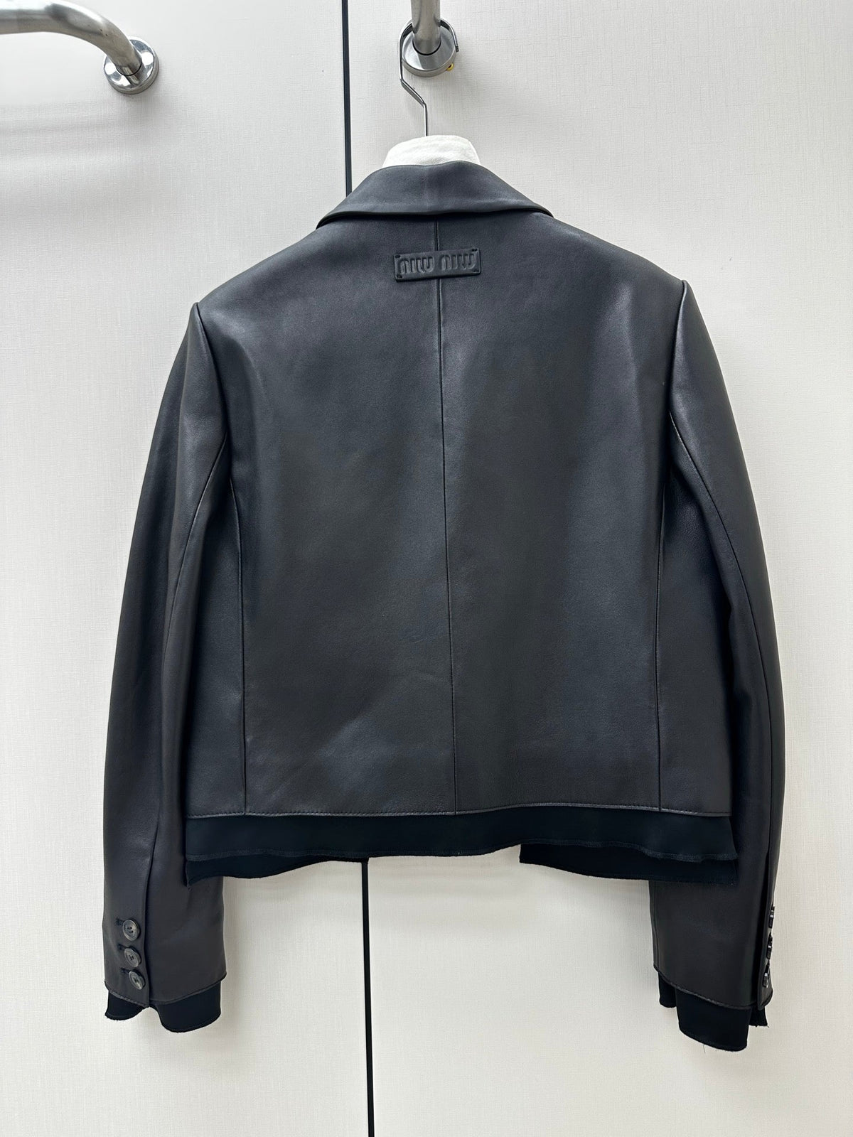 Miumiu 2026 Short Blazer Black Leather 418940