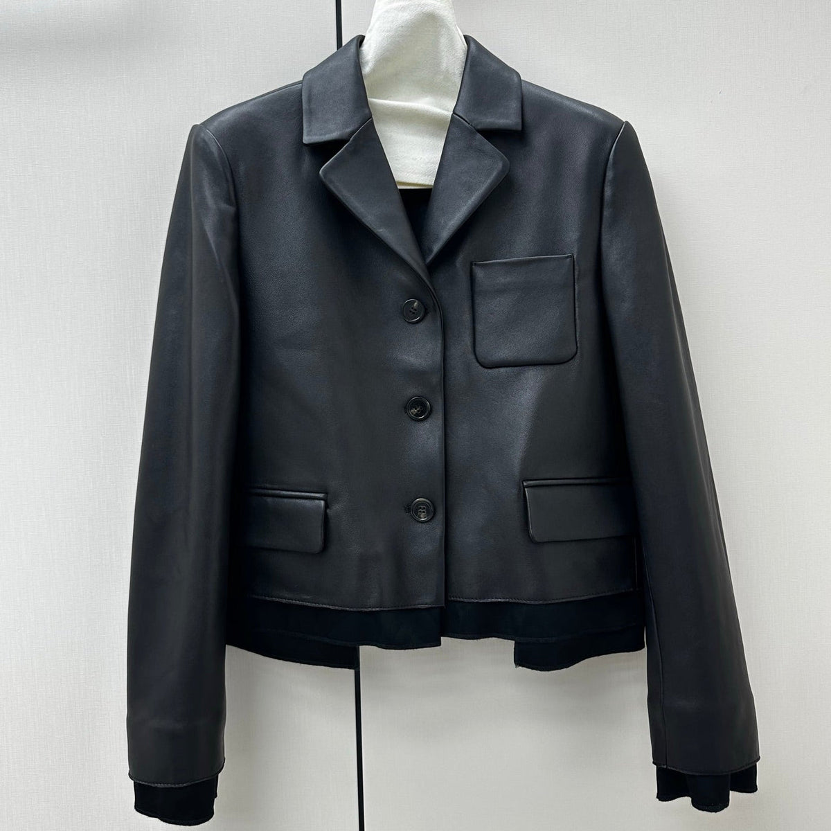 Miumiu 2026 Short Blazer Black Leather 418940