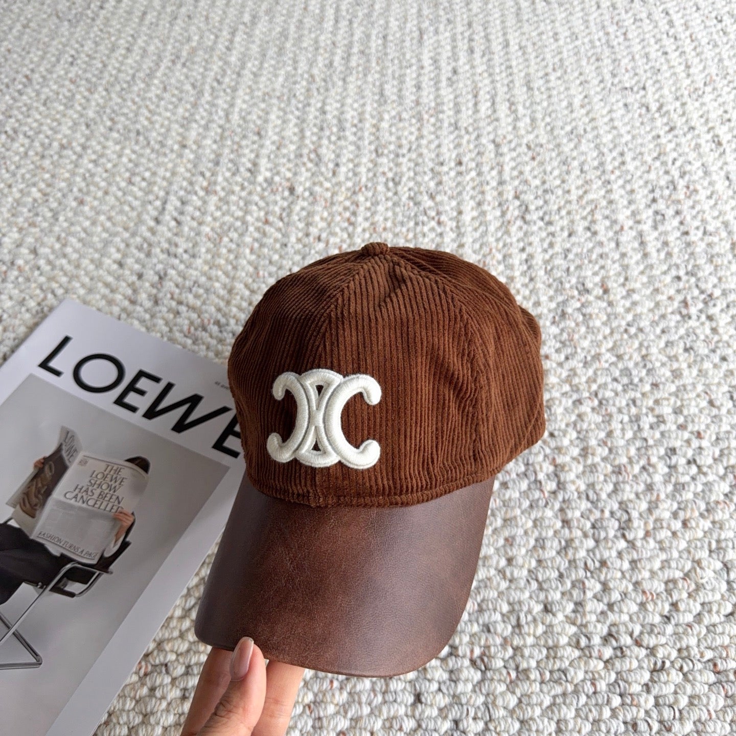 Celine Triomphe Baseball Cap Velvet