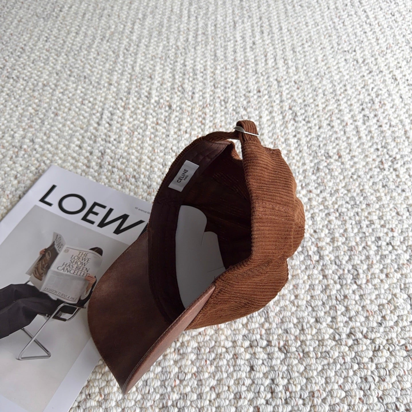 Celine Triomphe Baseball Cap Velvet