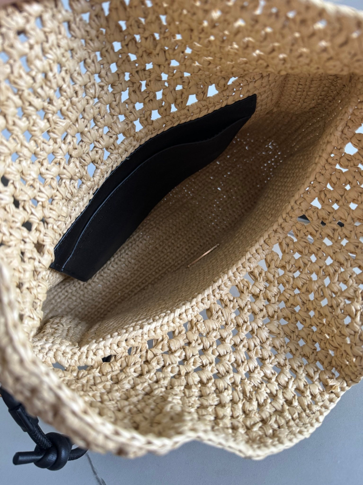 Loewe 2025 Ola 26 Bag Beige Black Raffia Calfskin 274681