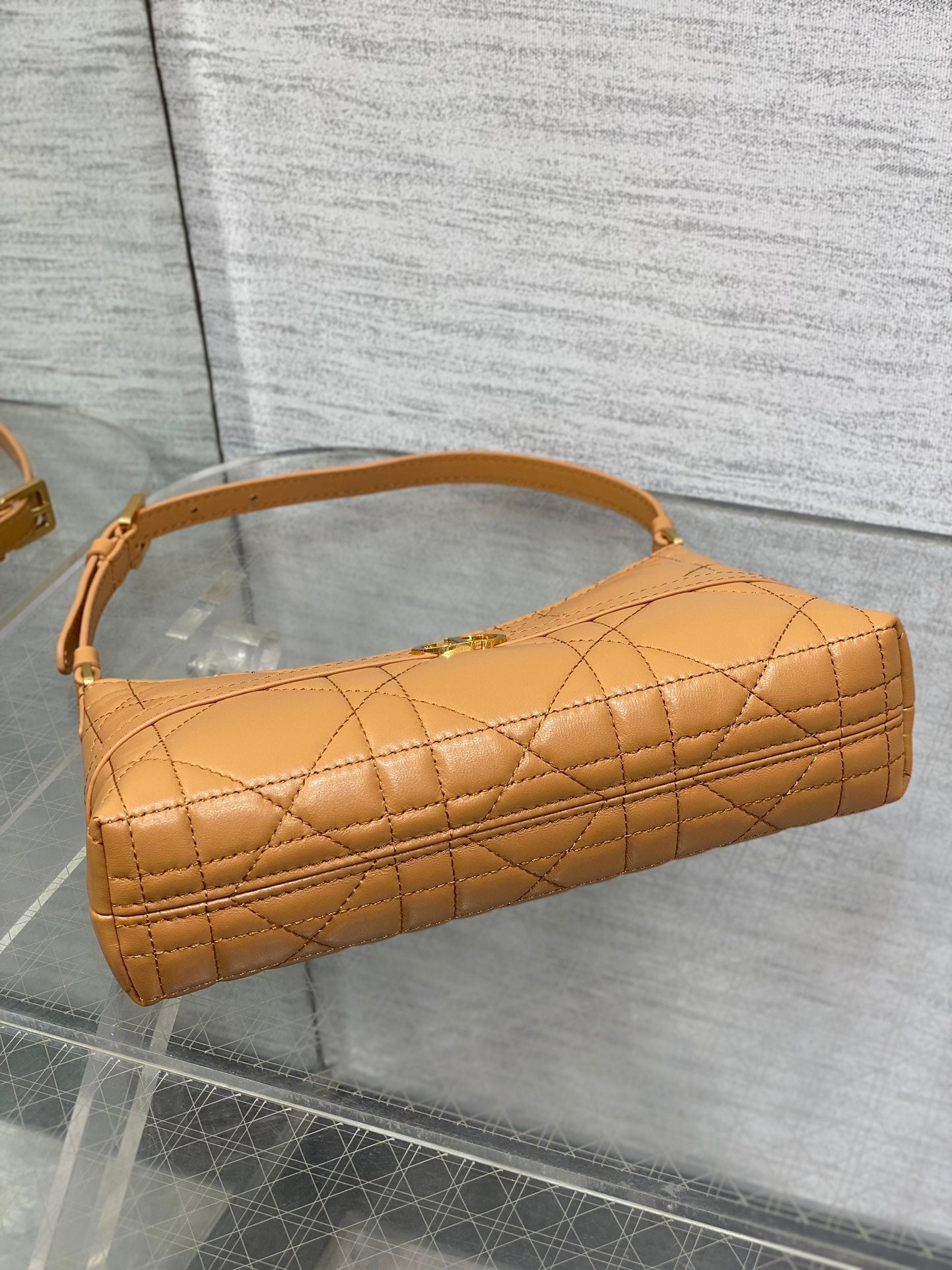 Dior 2025 Miss Caro Bag 18cm Tan Macrocannage Lambskin 272804