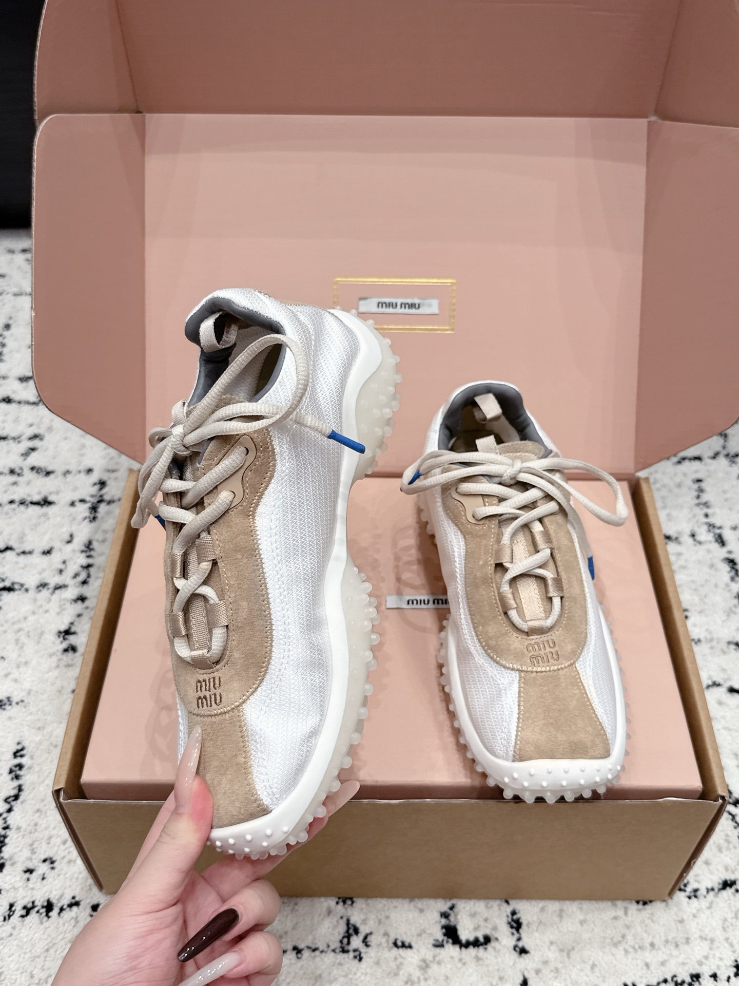 Miumiu 2026 Bubble Sneaker Technical Fabric And Suede 955019